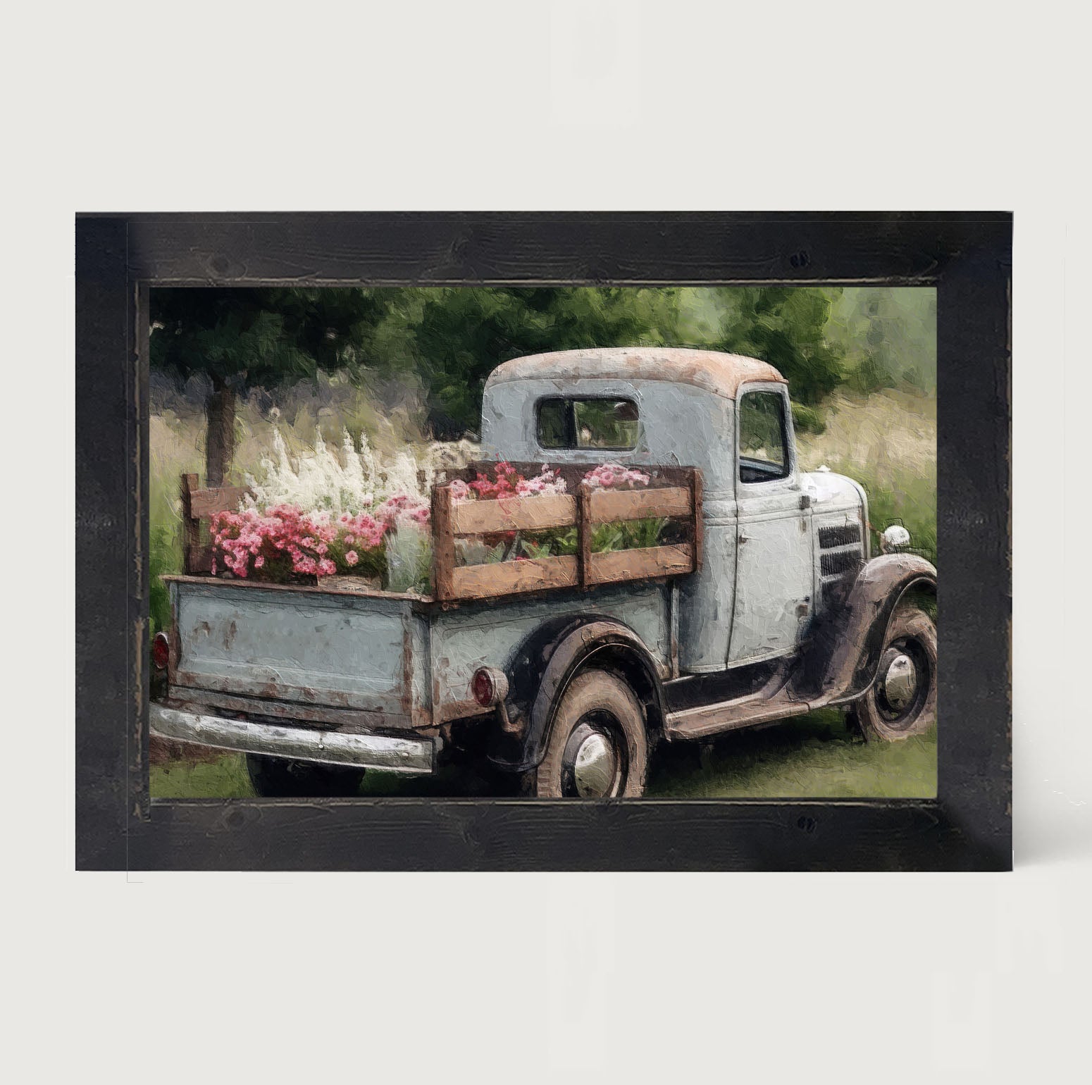 Blue Flower Truck - Framed art