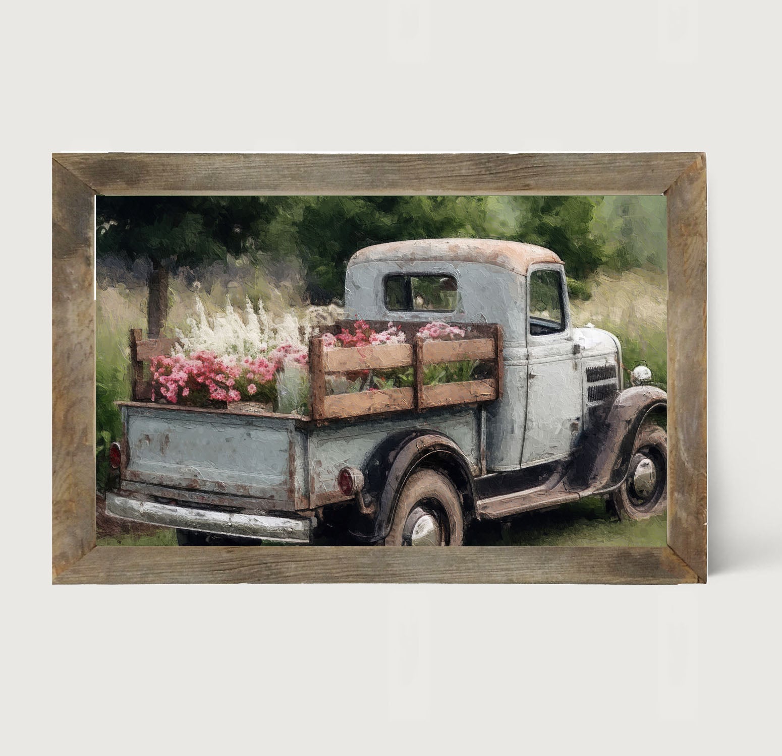 Blue Flower Truck - Framed art