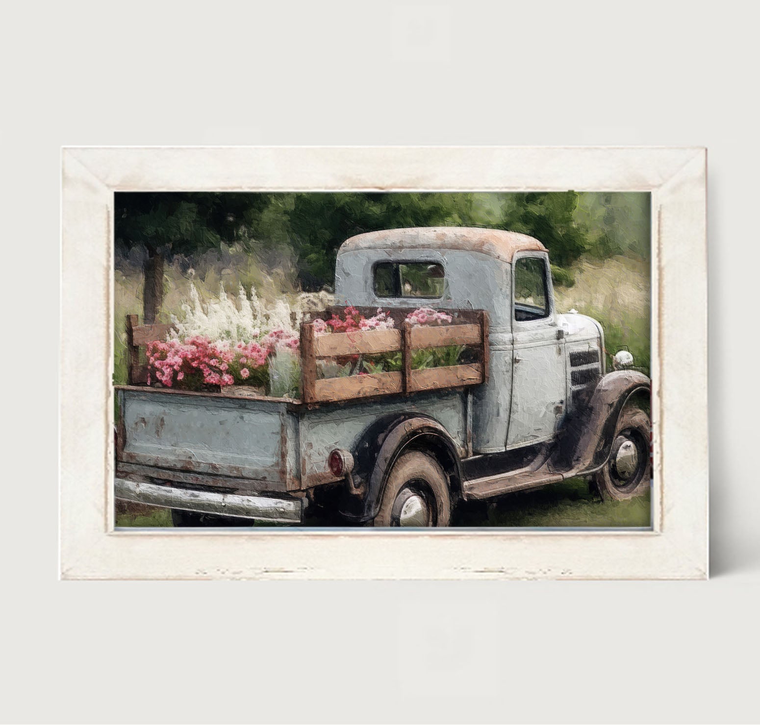 Blue Flower Truck - Framed art