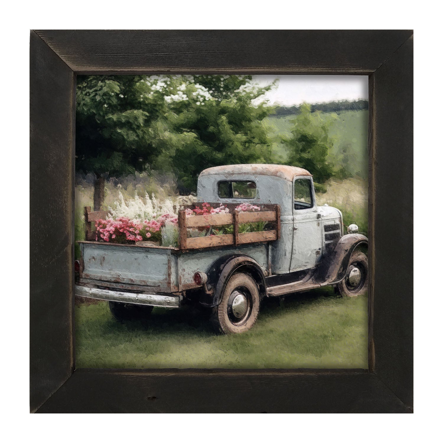 Blue Flower Truck - Framed art