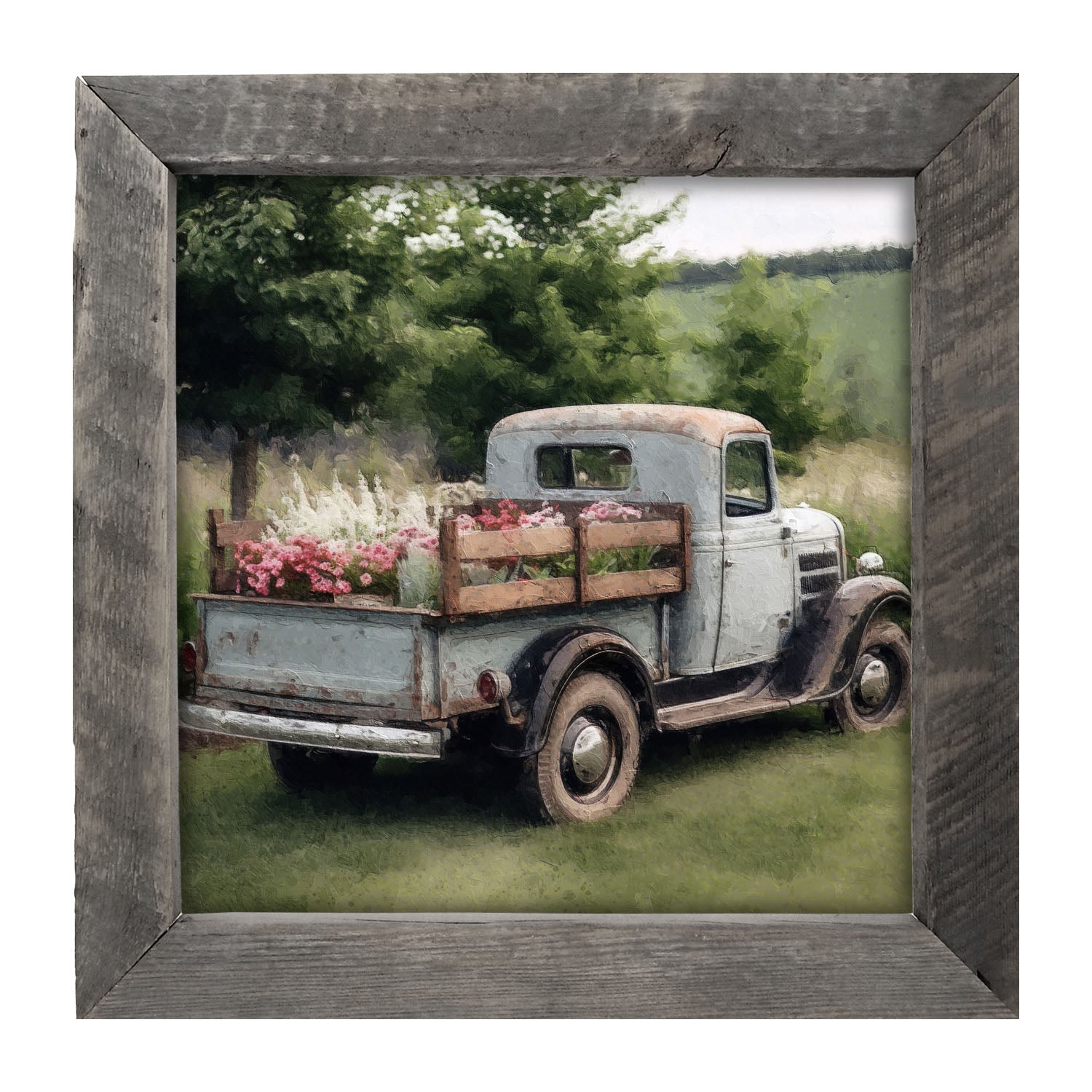 Blue Flower Truck - Framed art