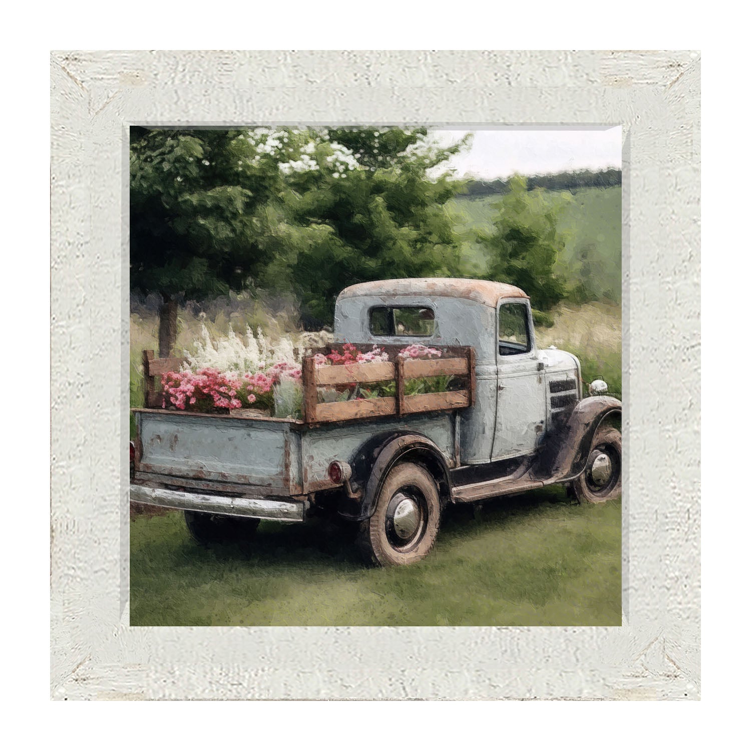 Blue Flower Truck - Framed art