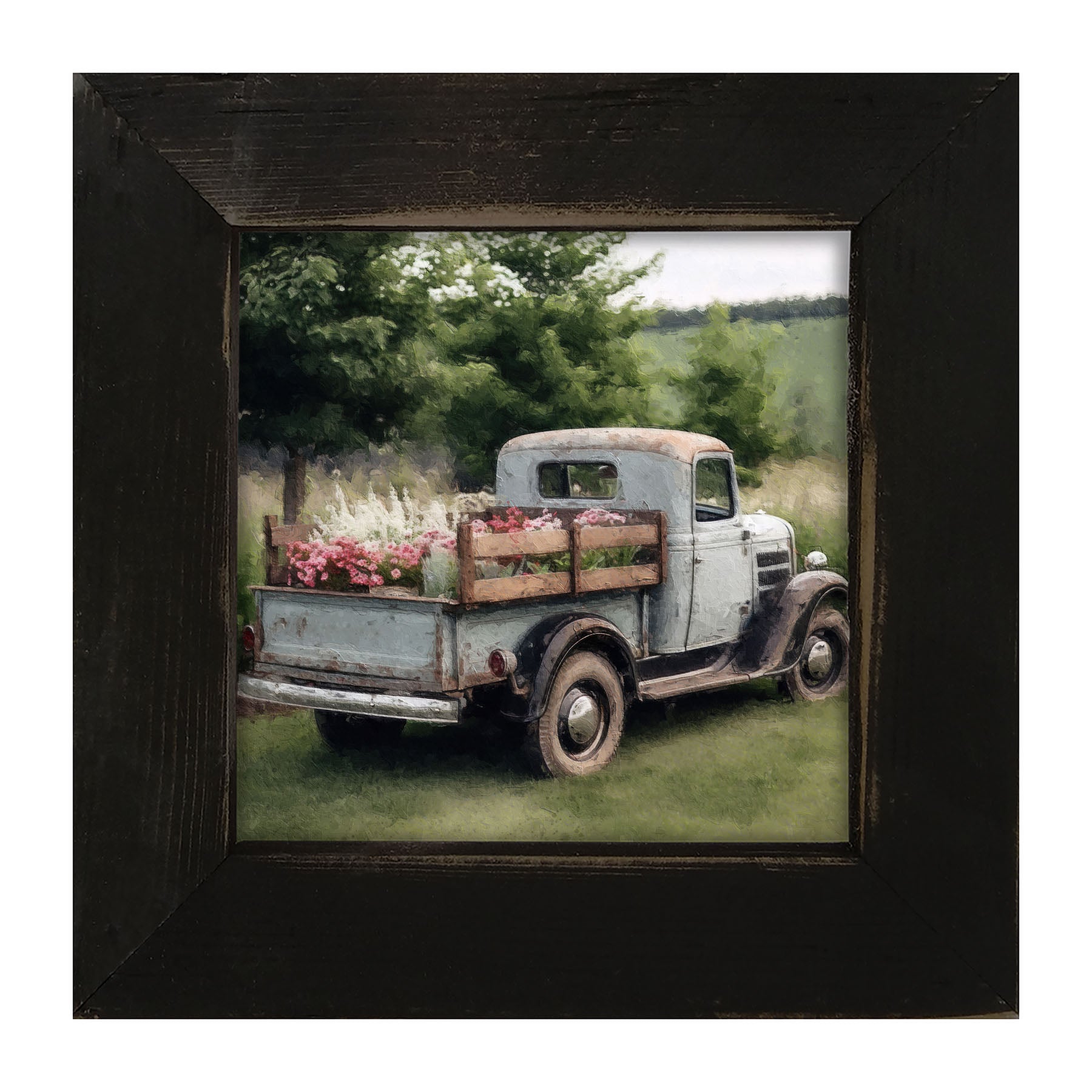 Blue Flower Truck - Framed art