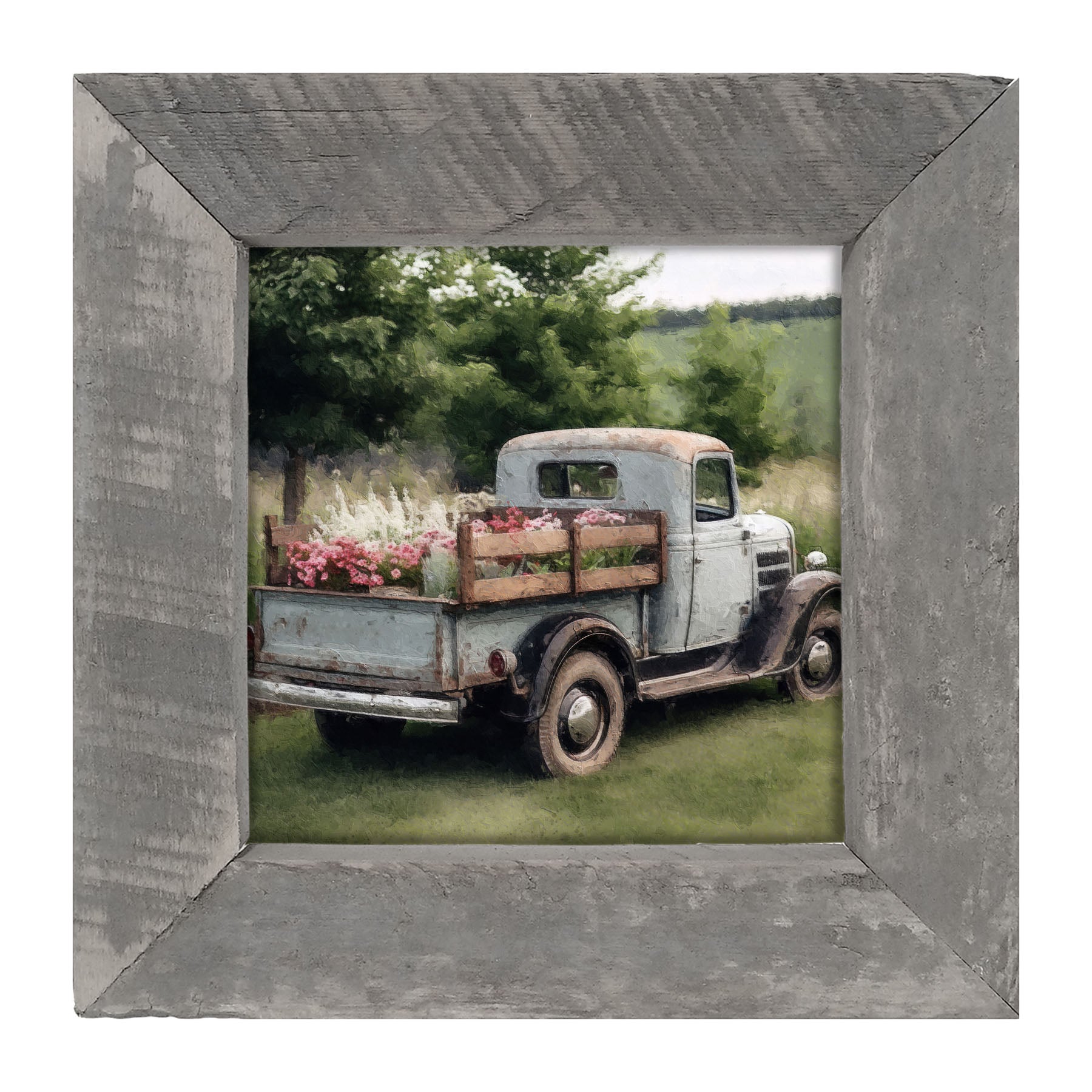 Blue Flower Truck - Framed art