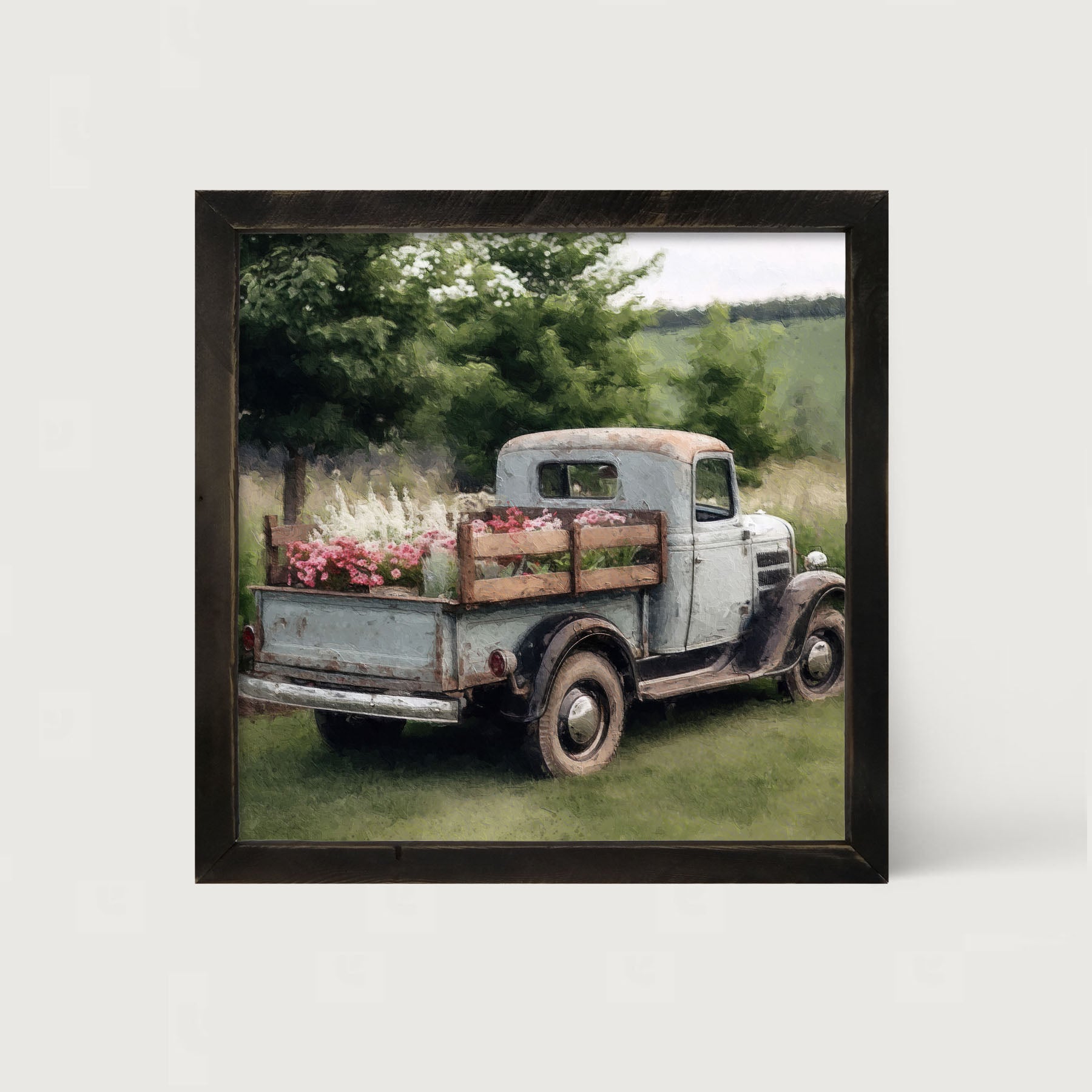 Blue Flower Truck - Framed art