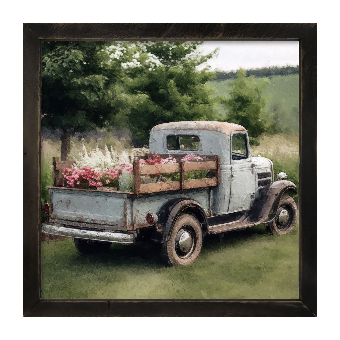 Blue Flower Truck - Framed art