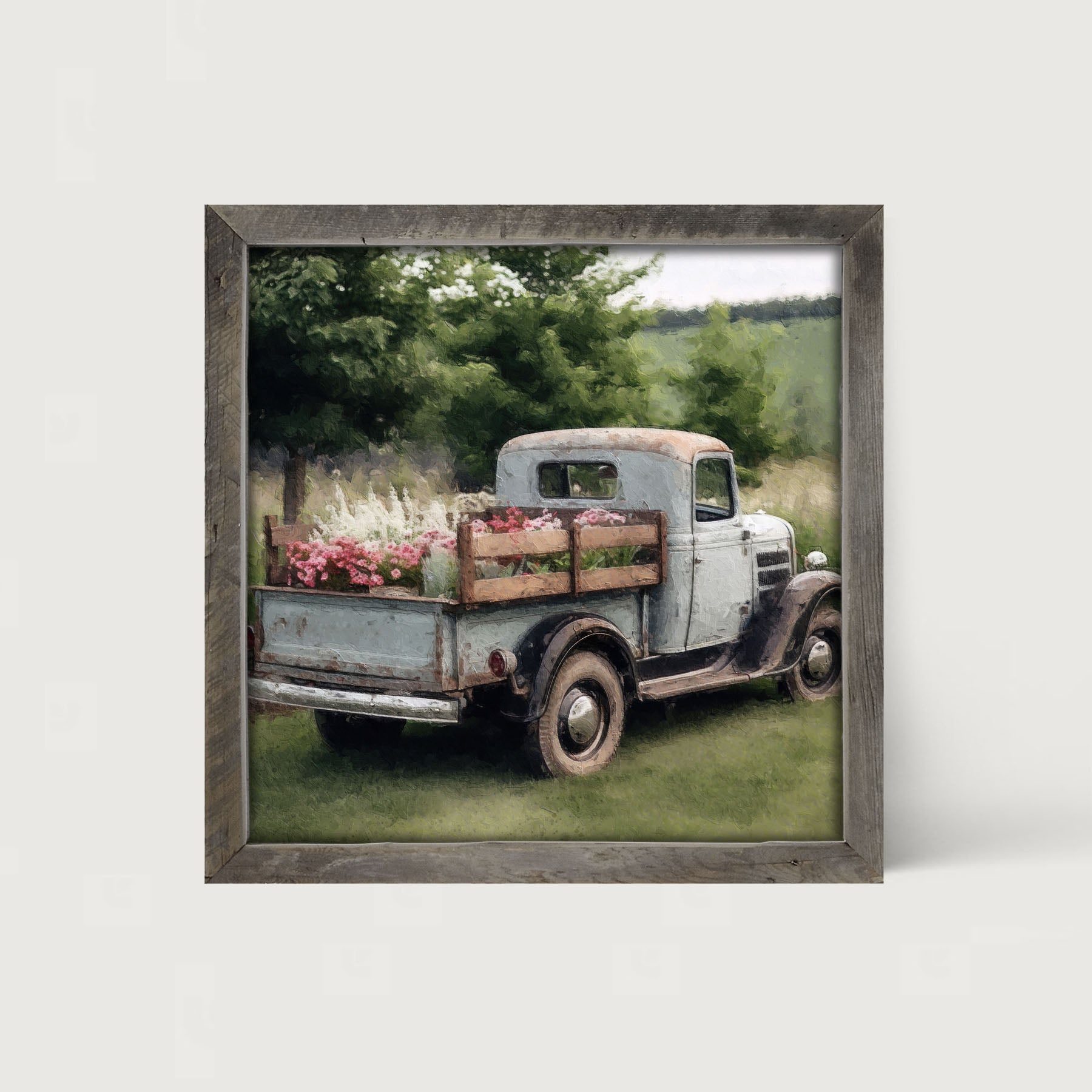 Blue Flower Truck - Framed art