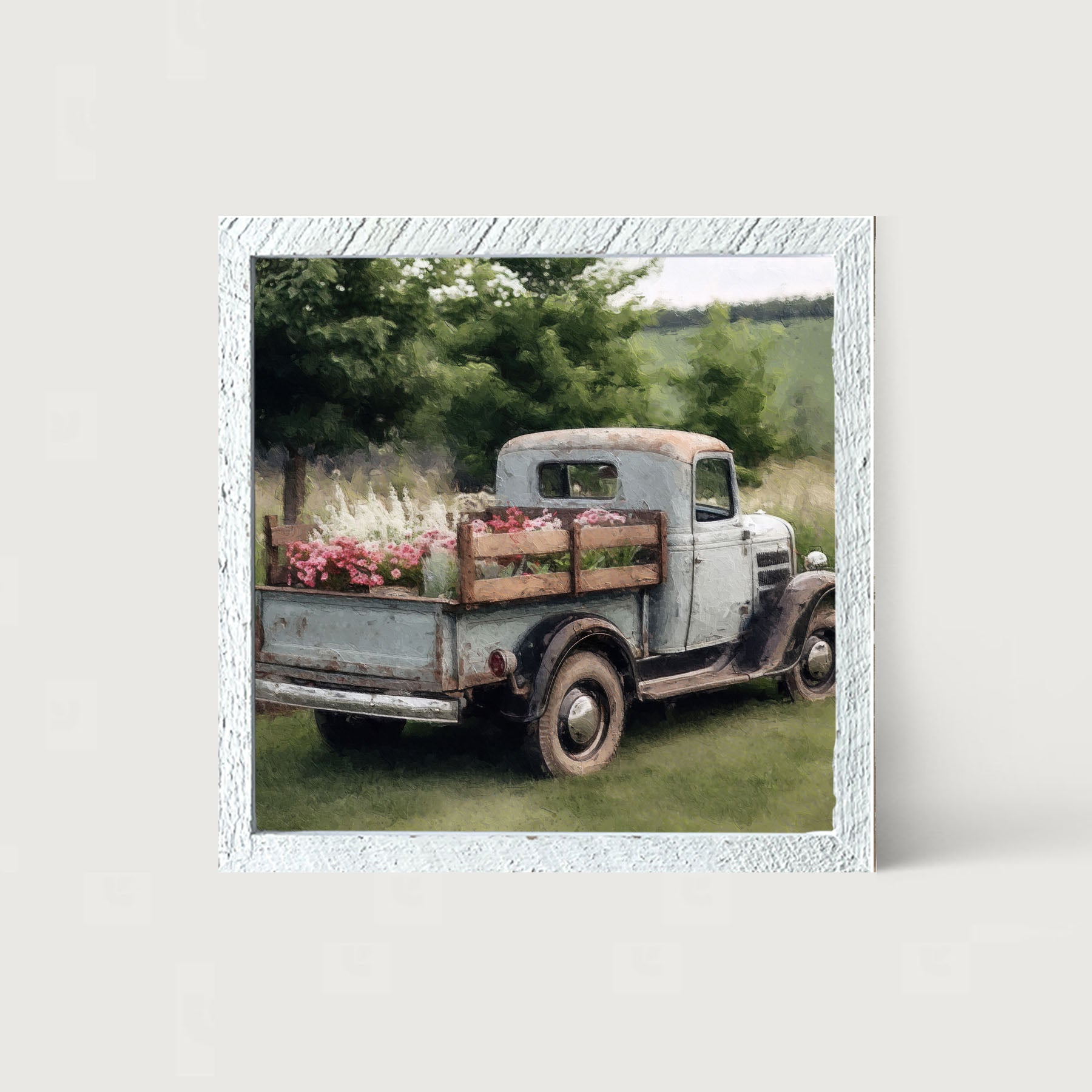 Blue Flower Truck - Framed art