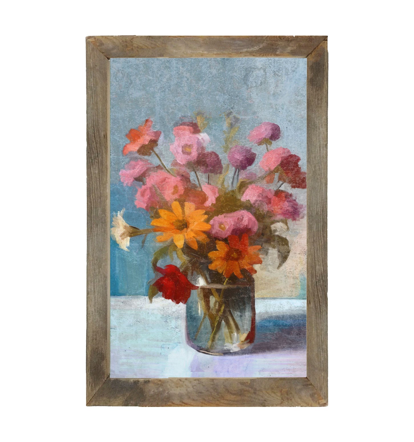 Glass Vase with flowers - Framed Art