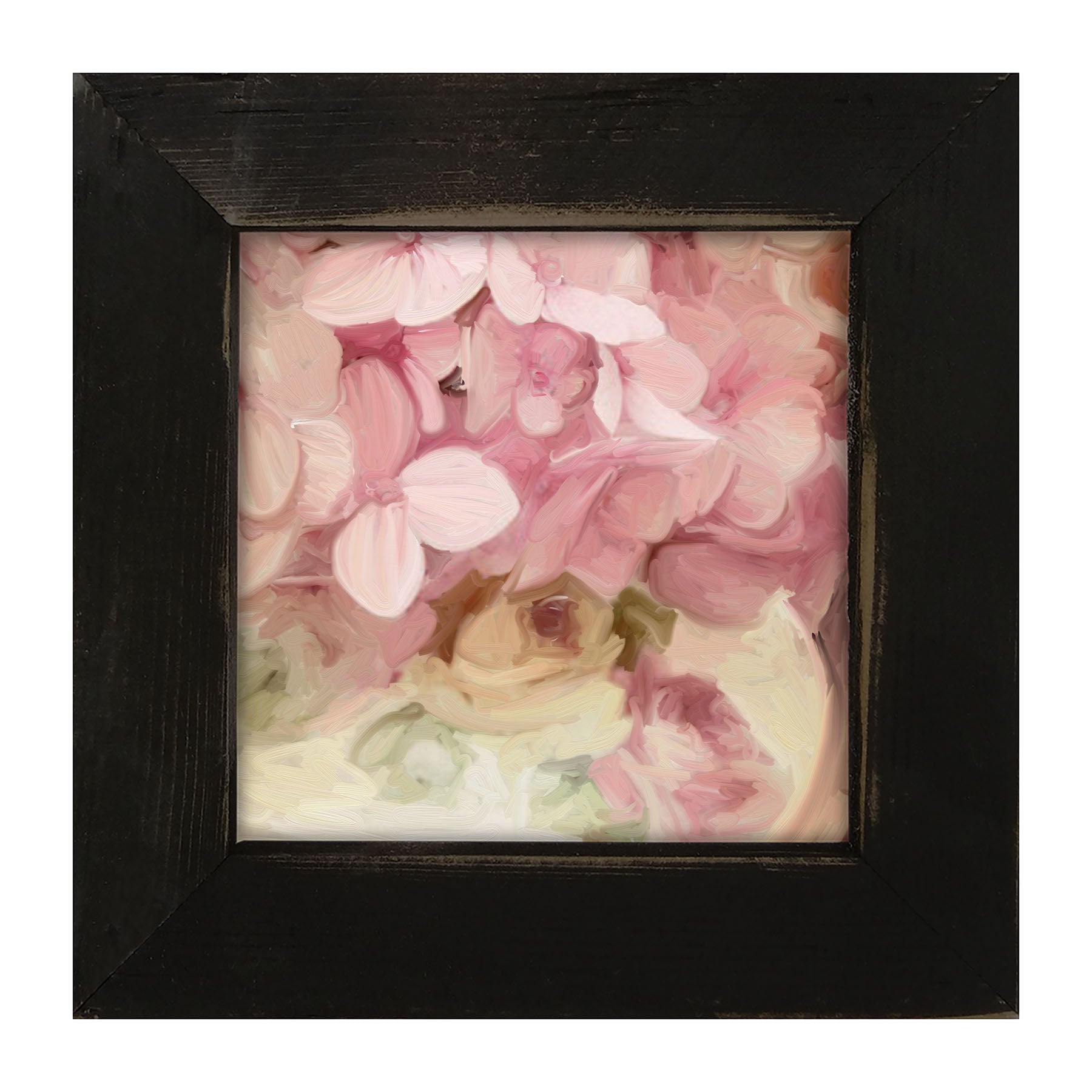 China Vase Pink Hydrangeas - Framed art