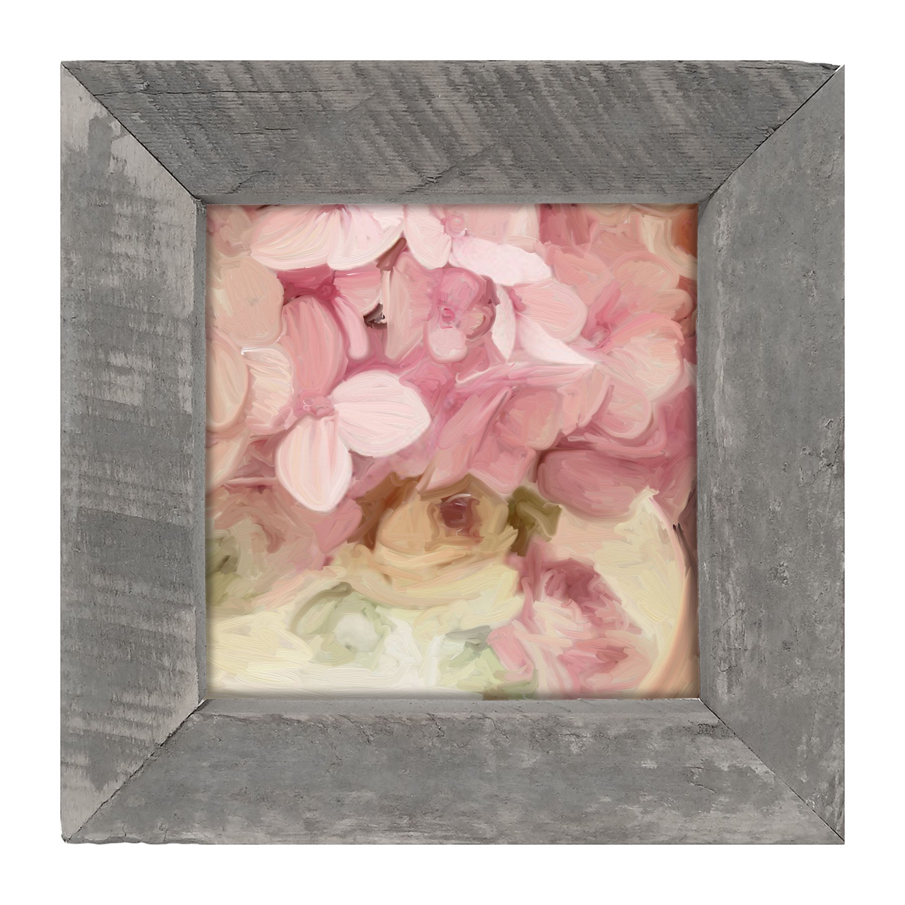 China Vase Pink Hydrangeas - Framed art