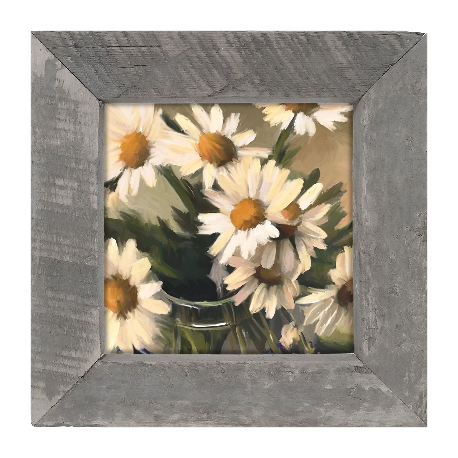 Glass Vase of Daisies - Framed art