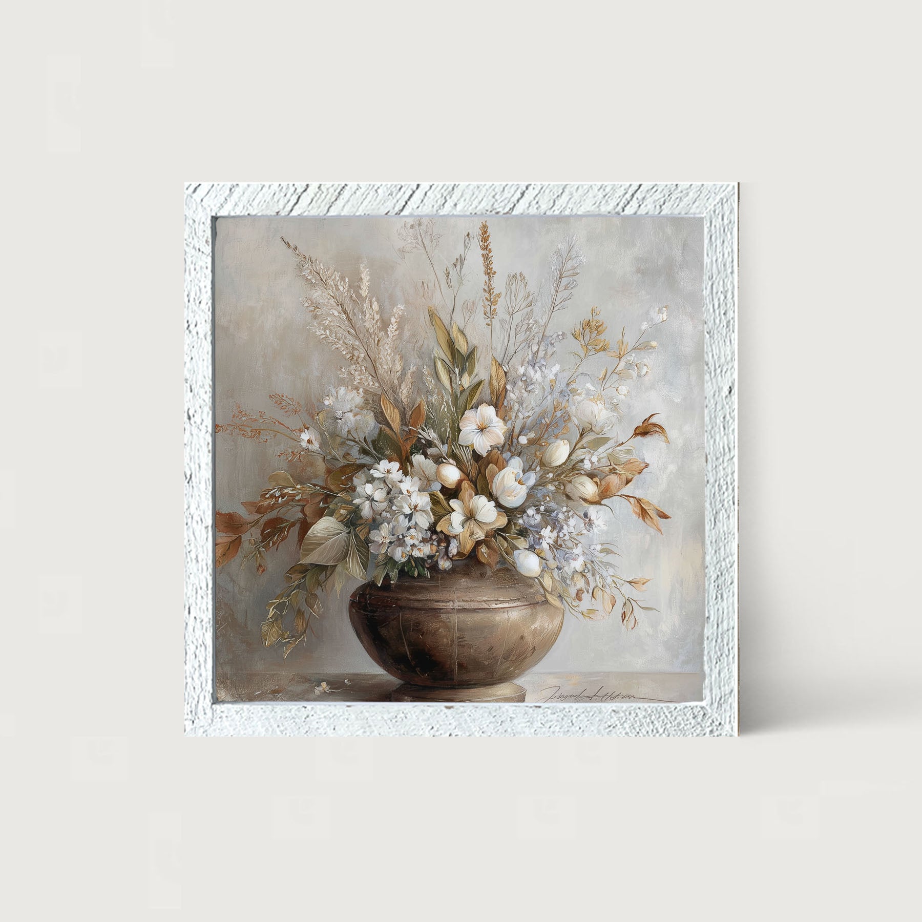Copper Vase with Floral Bouquet