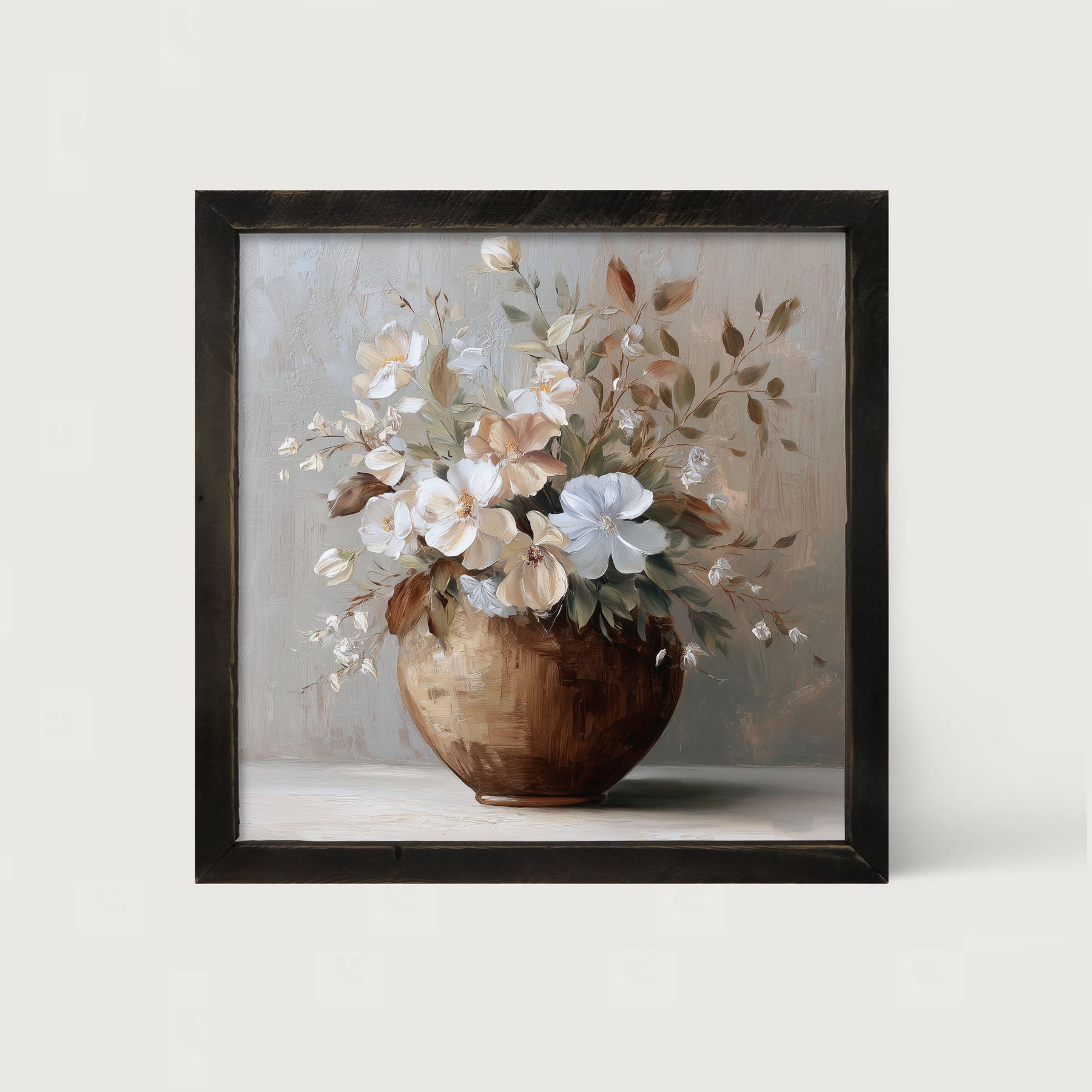 Copper Vase with Blooming Flowers