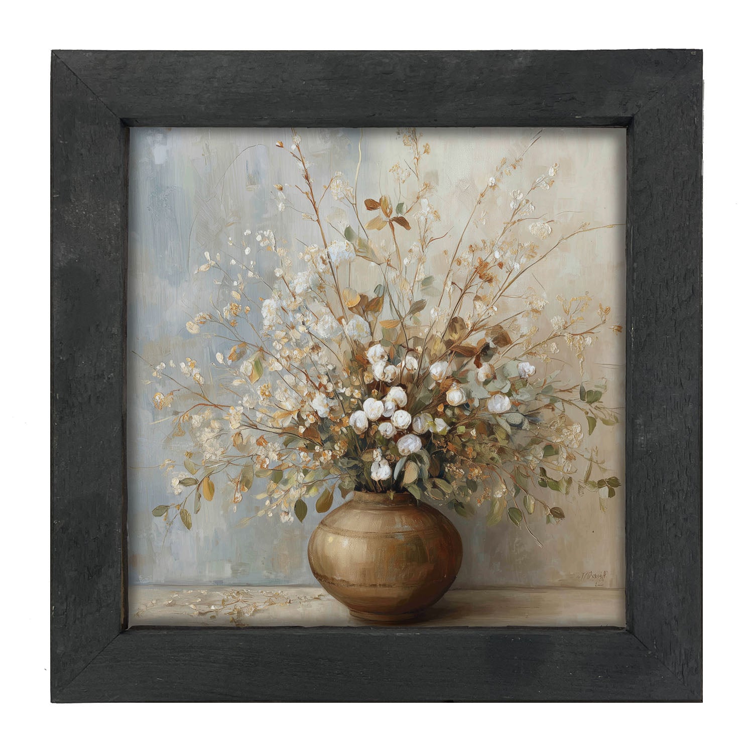 Copper Vase with Rustic Bouquet - Framed Art
