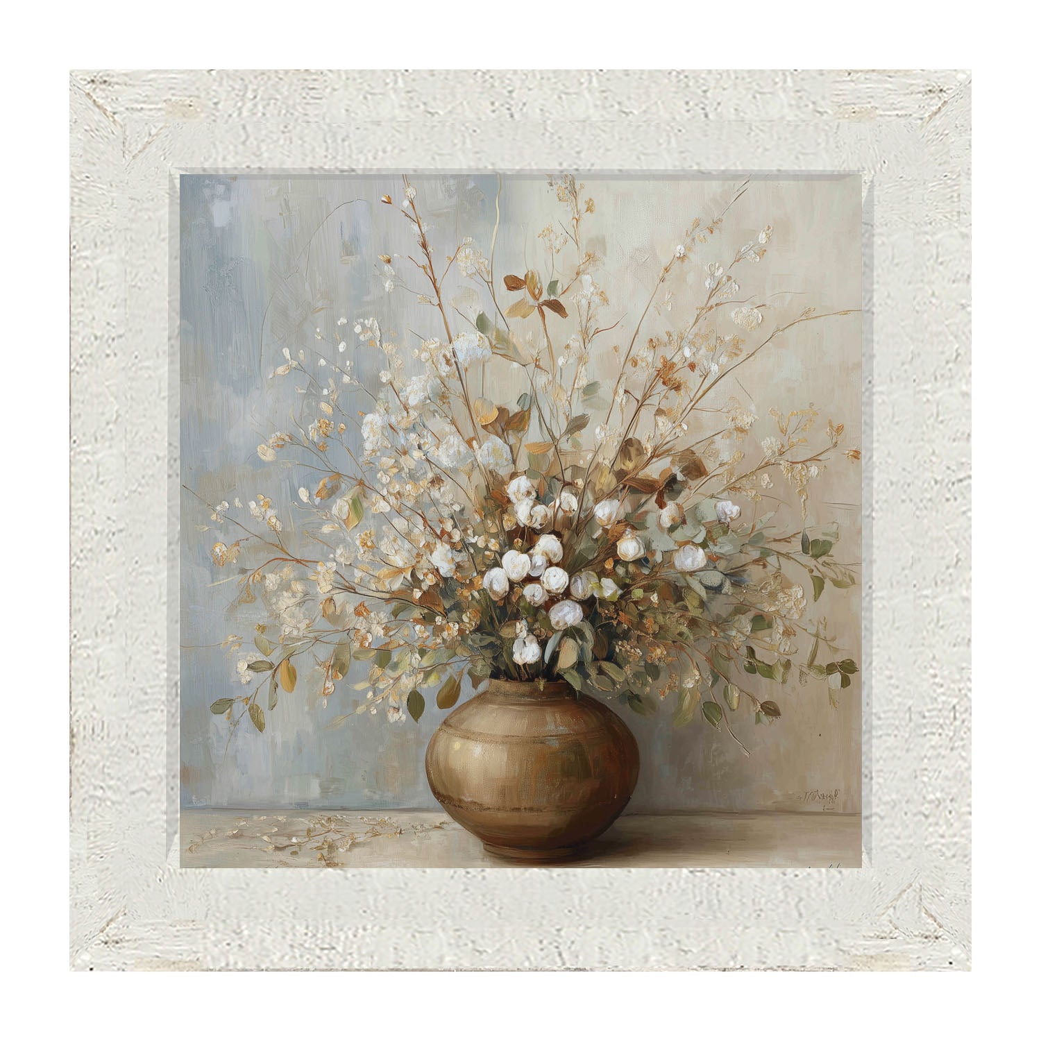 Copper Vase with Rustic Bouquet - Framed Art