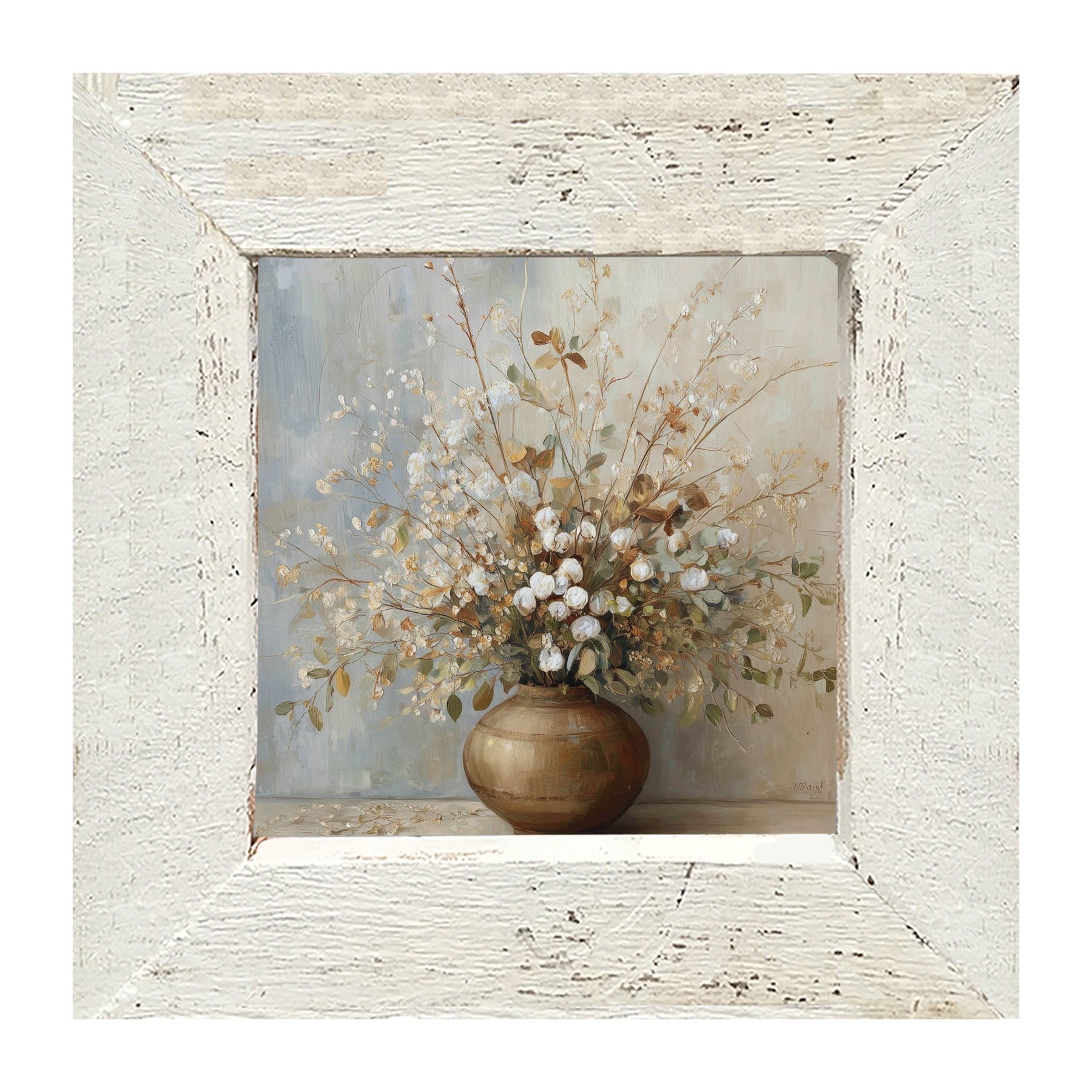 Copper Vase with Rustic Bouquet - Framed Art