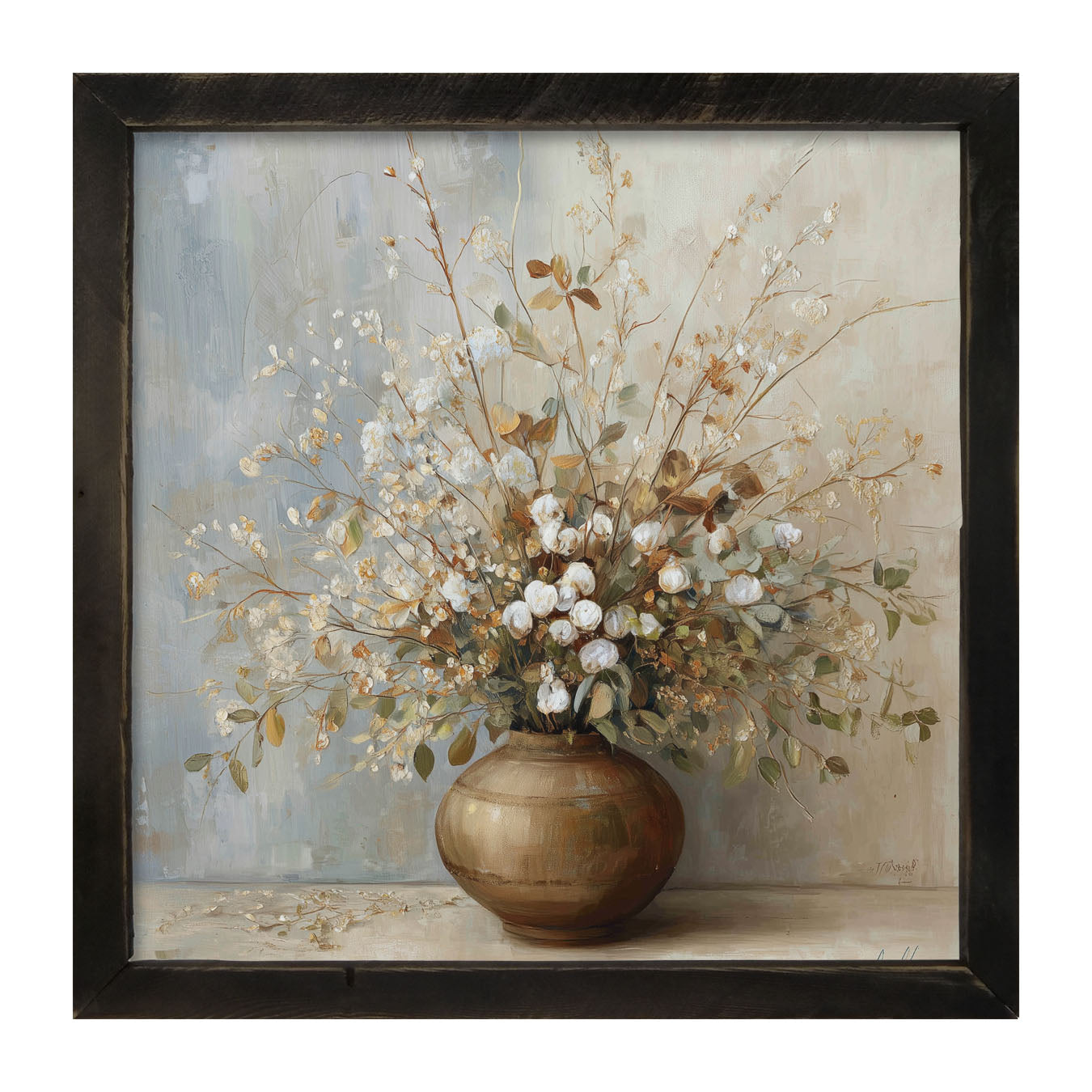 Copper Vase with Rustic Bouquet - Framed Art