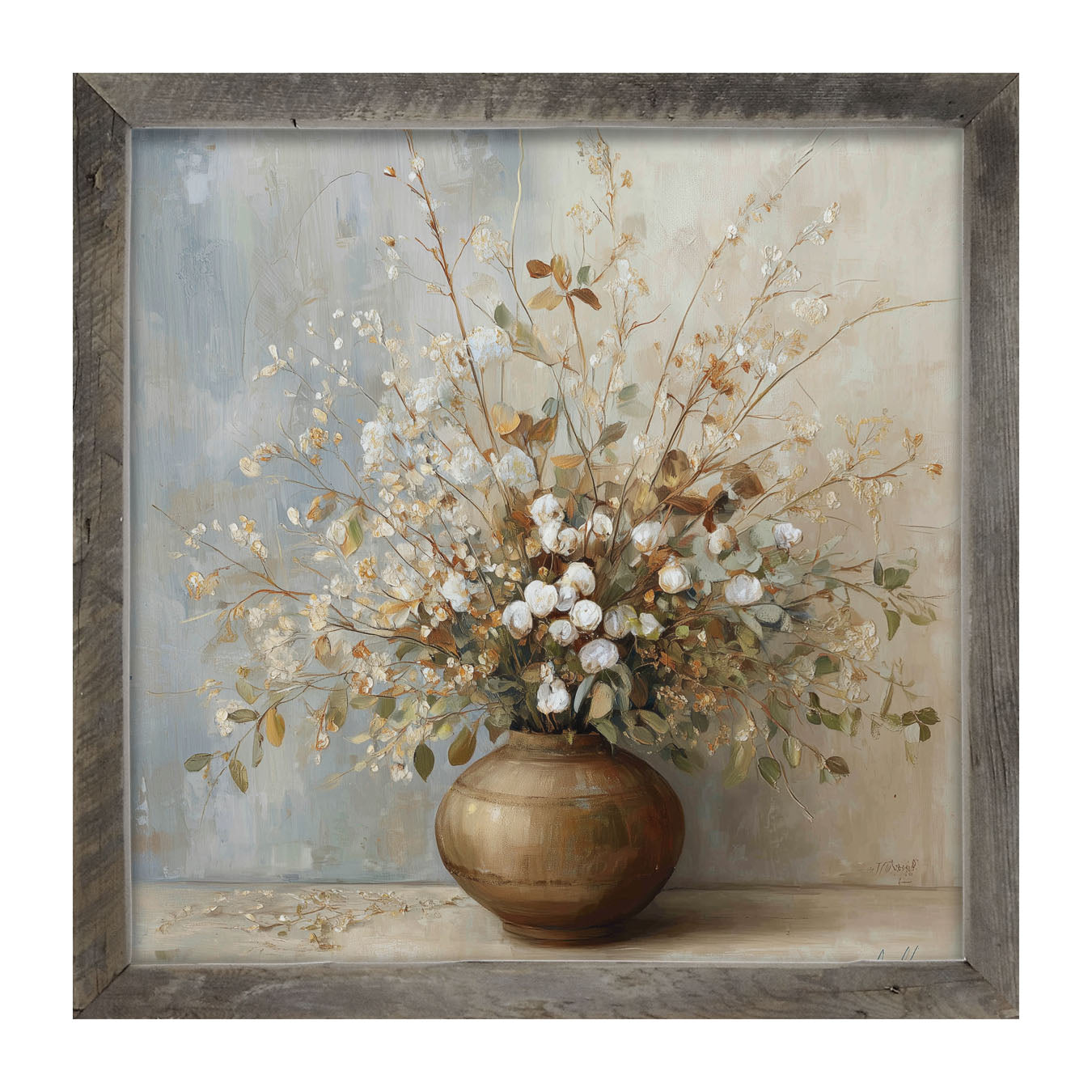 Copper Vase with Rustic Bouquet - Framed Art