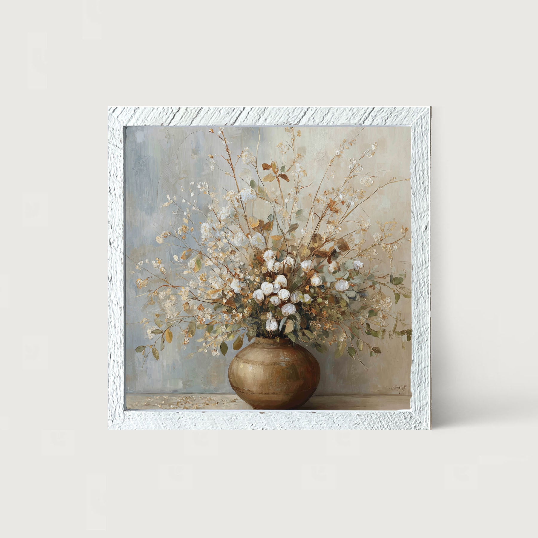 Copper Vase with Rustic Bouquet - Framed Art