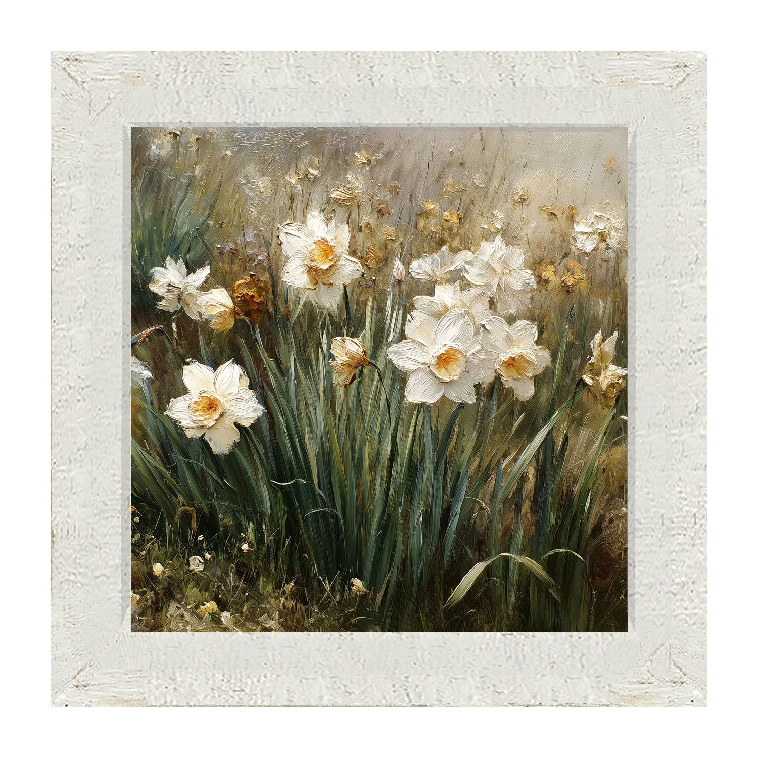 Patch of White Daffodils - Framed Art