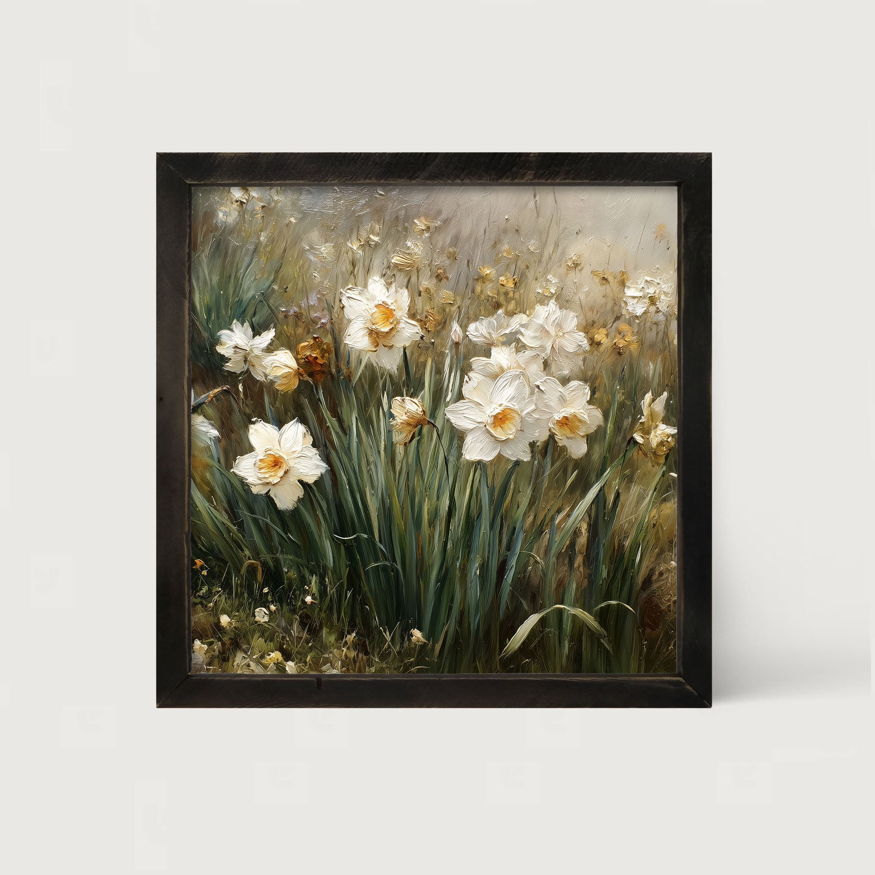 Patch of White Daffodils - Framed Art