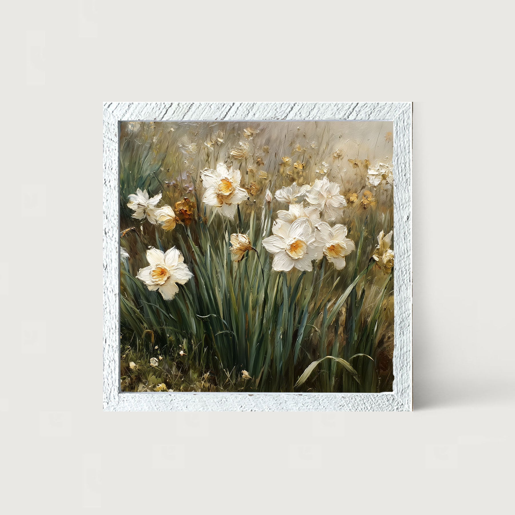 Patch of White Daffodils - Framed Art