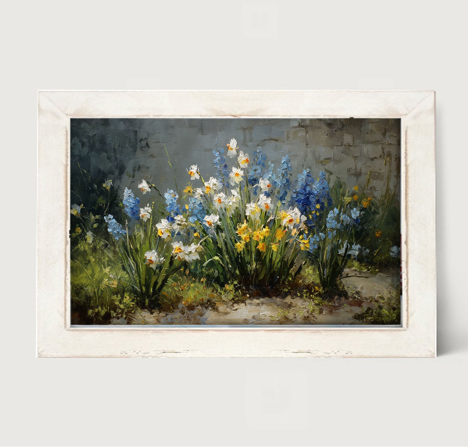Patch of Blue and White Flowers