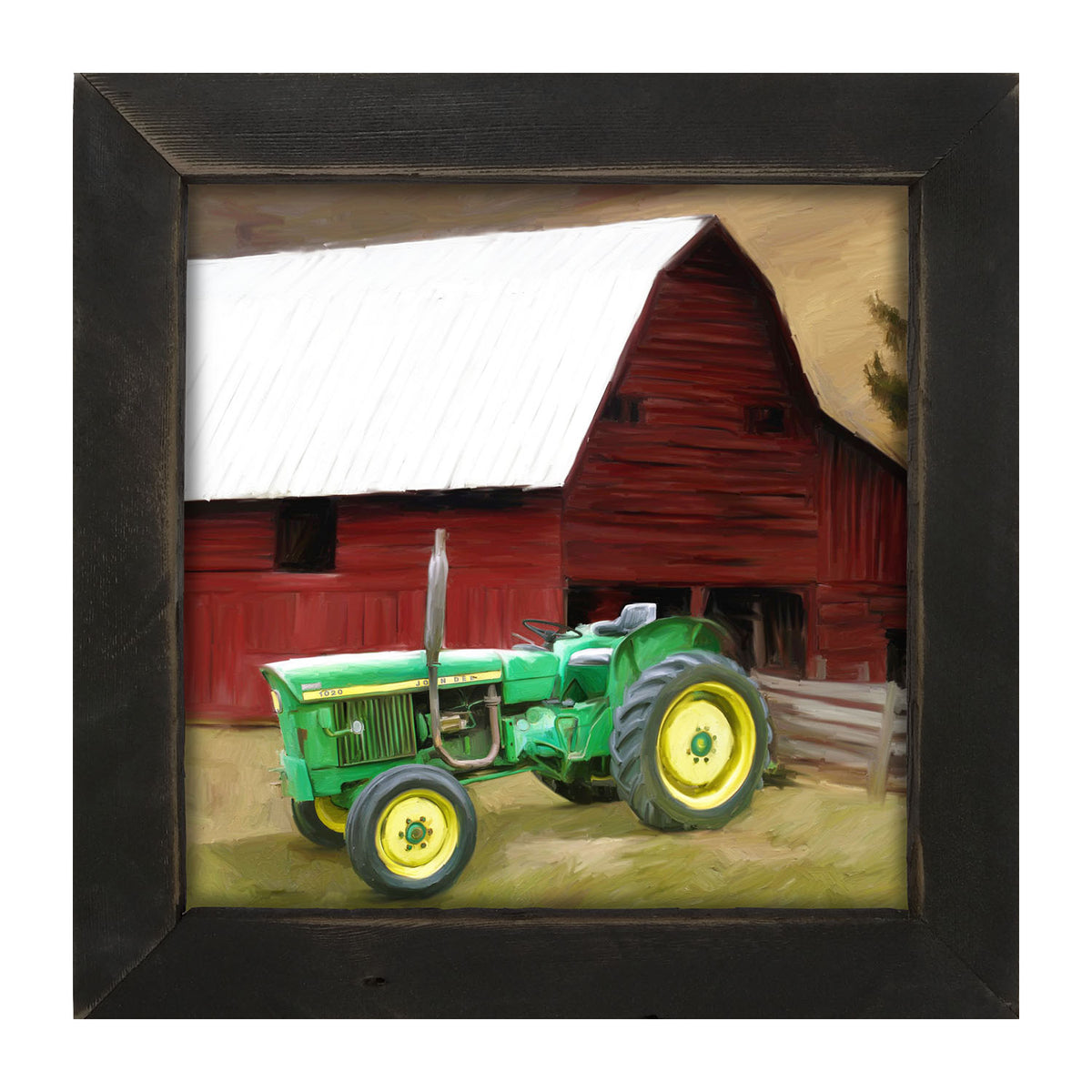 Vintage Green Tractor - Framed art