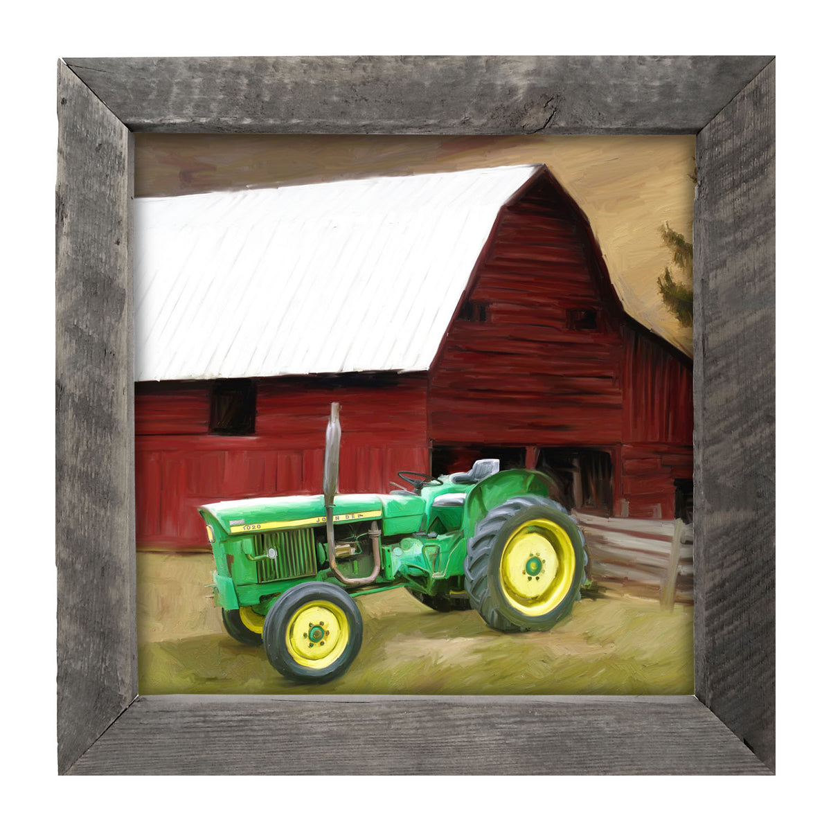 Vintage Green Tractor - Framed art