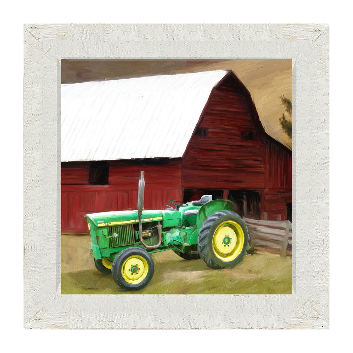 Vintage Green Tractor - Framed art