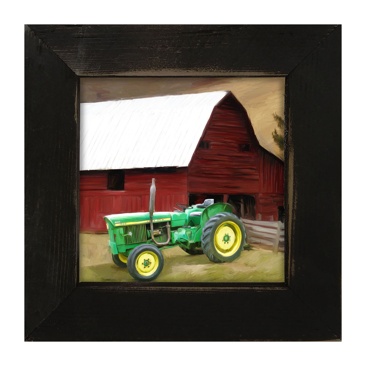 Vintage Green Tractor - Framed art