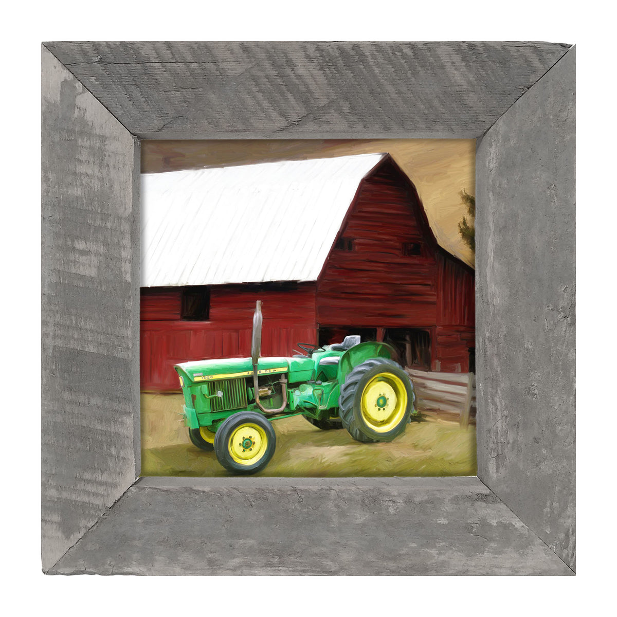Vintage Green Tractor - Framed art