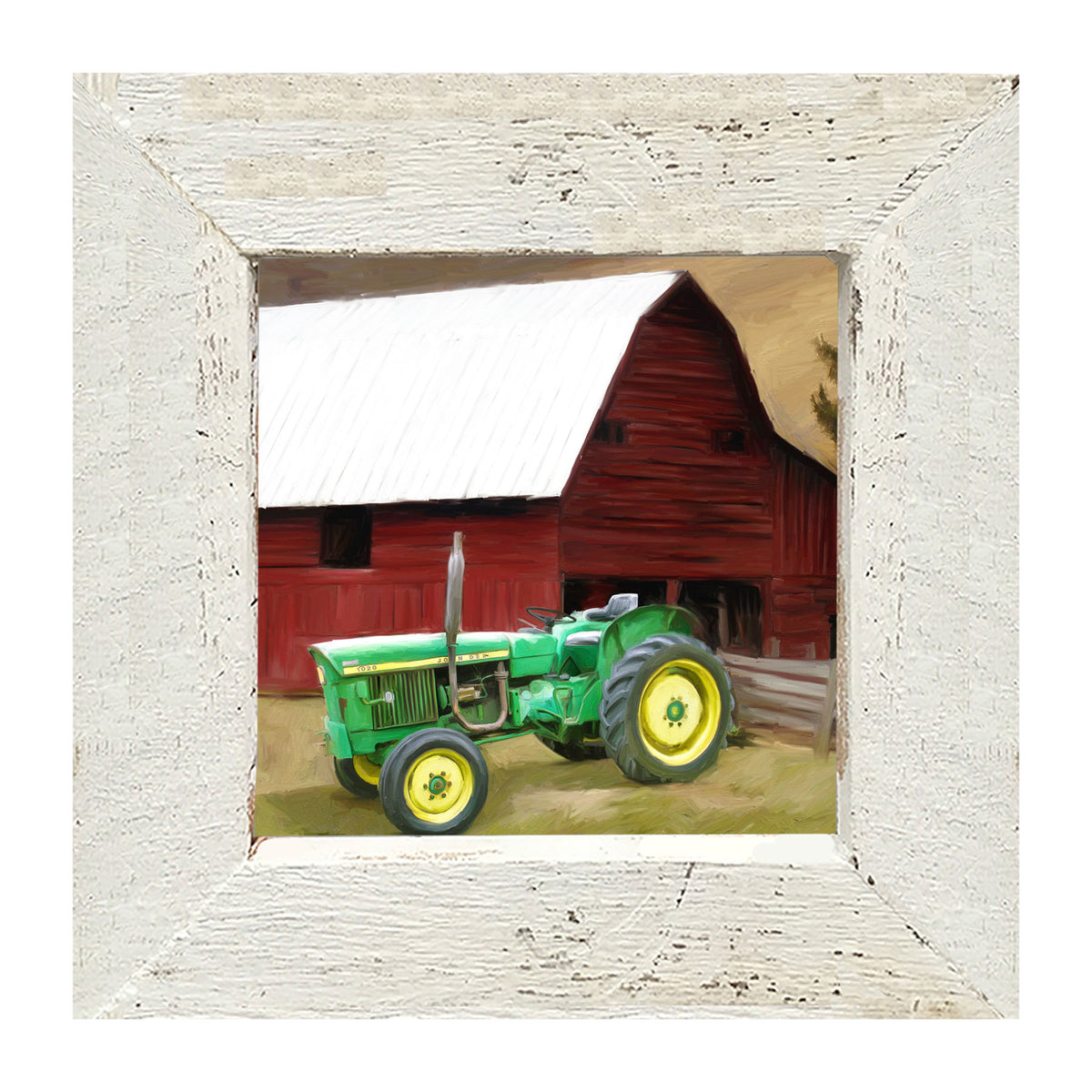 Vintage Green Tractor - Framed art