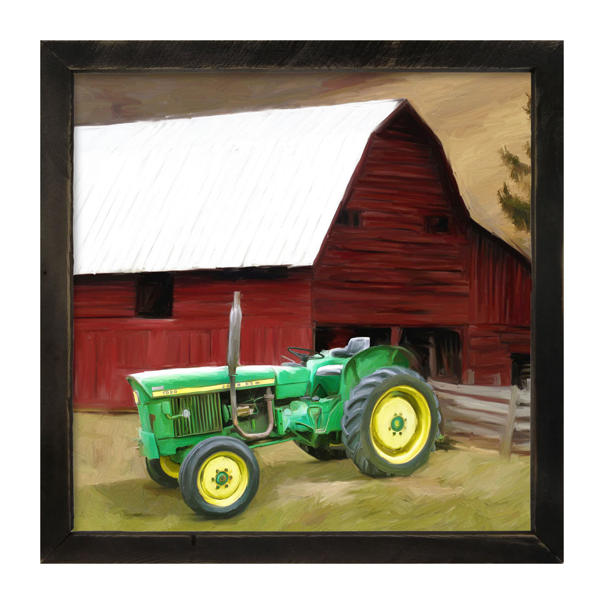 Vintage Green Tractor - Framed art
