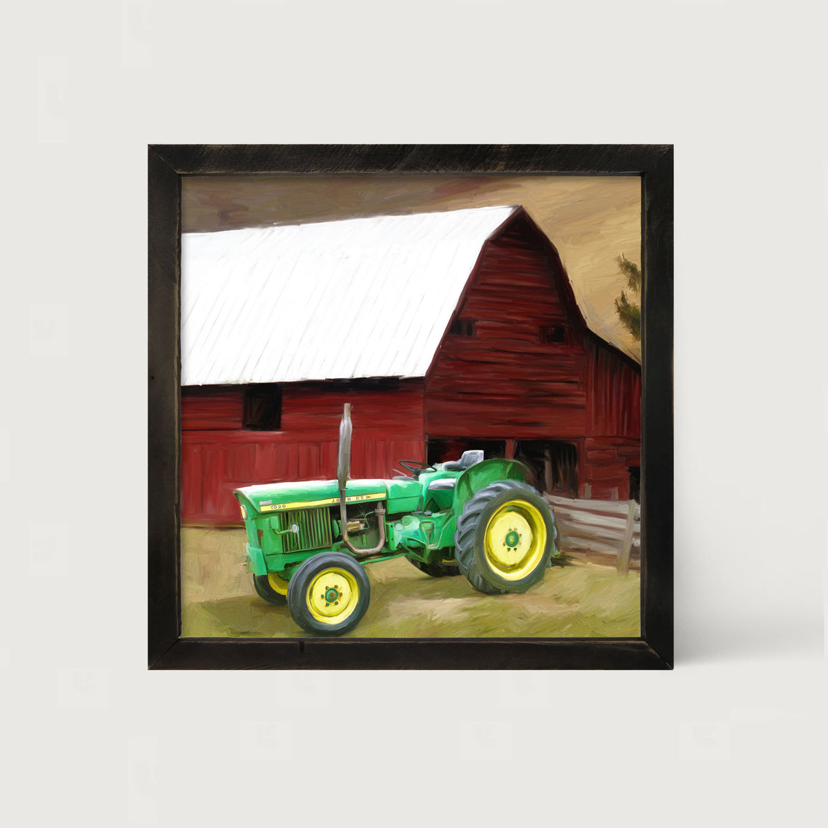 Vintage Green Tractor - Framed art