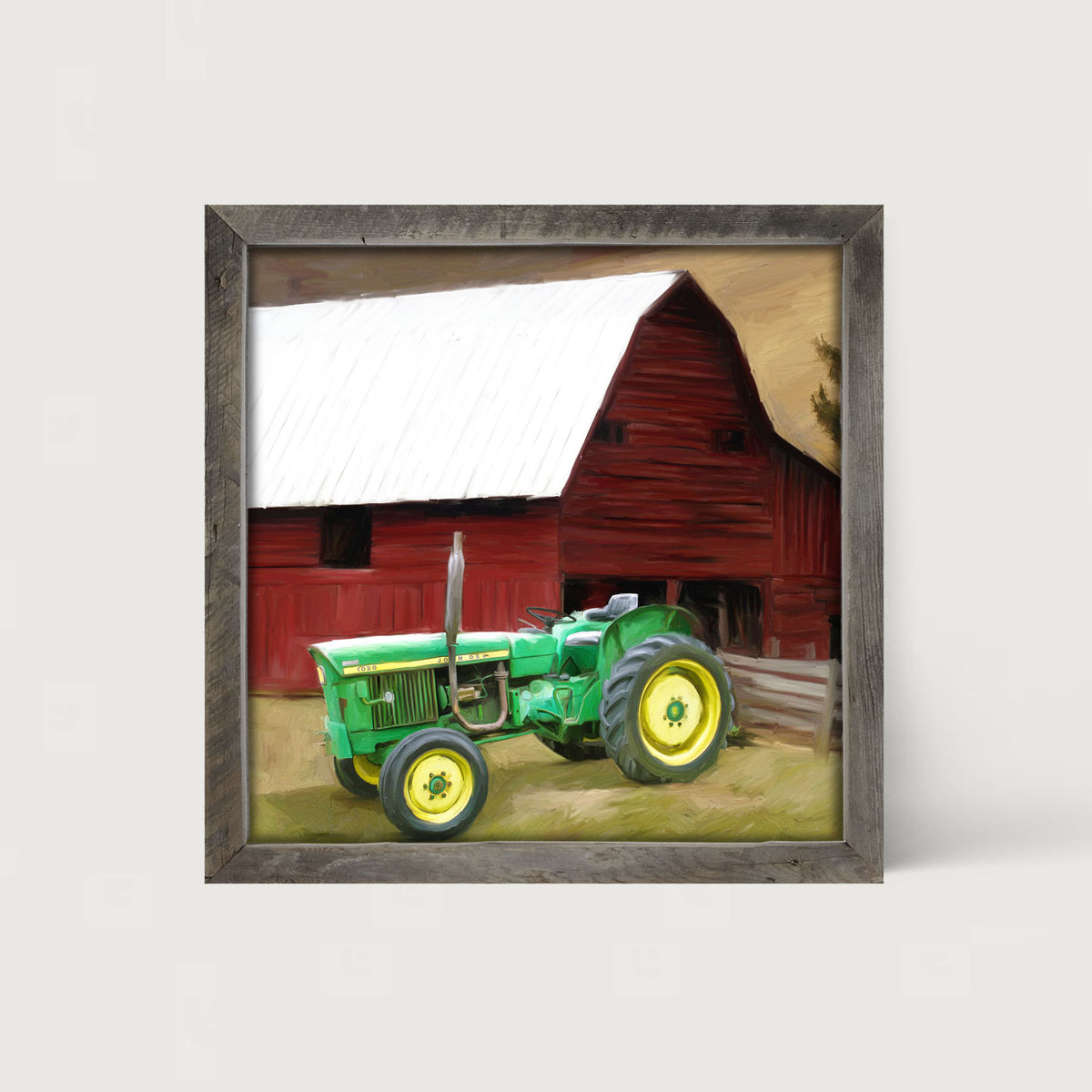 Vintage Green Tractor - Framed art