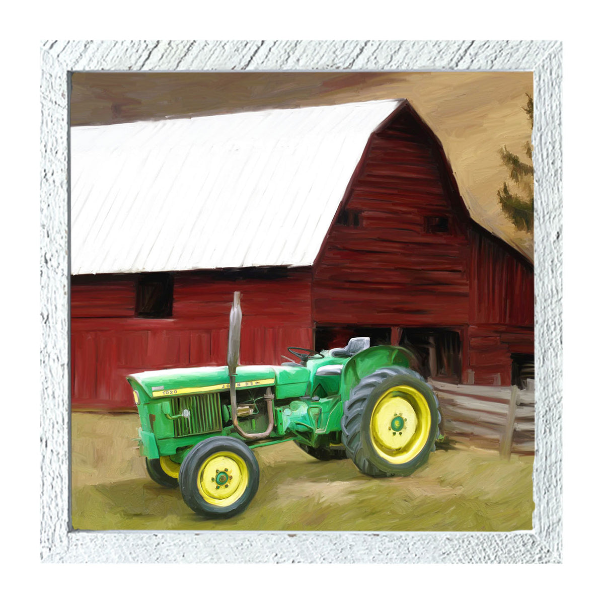 Vintage Green Tractor - Framed art