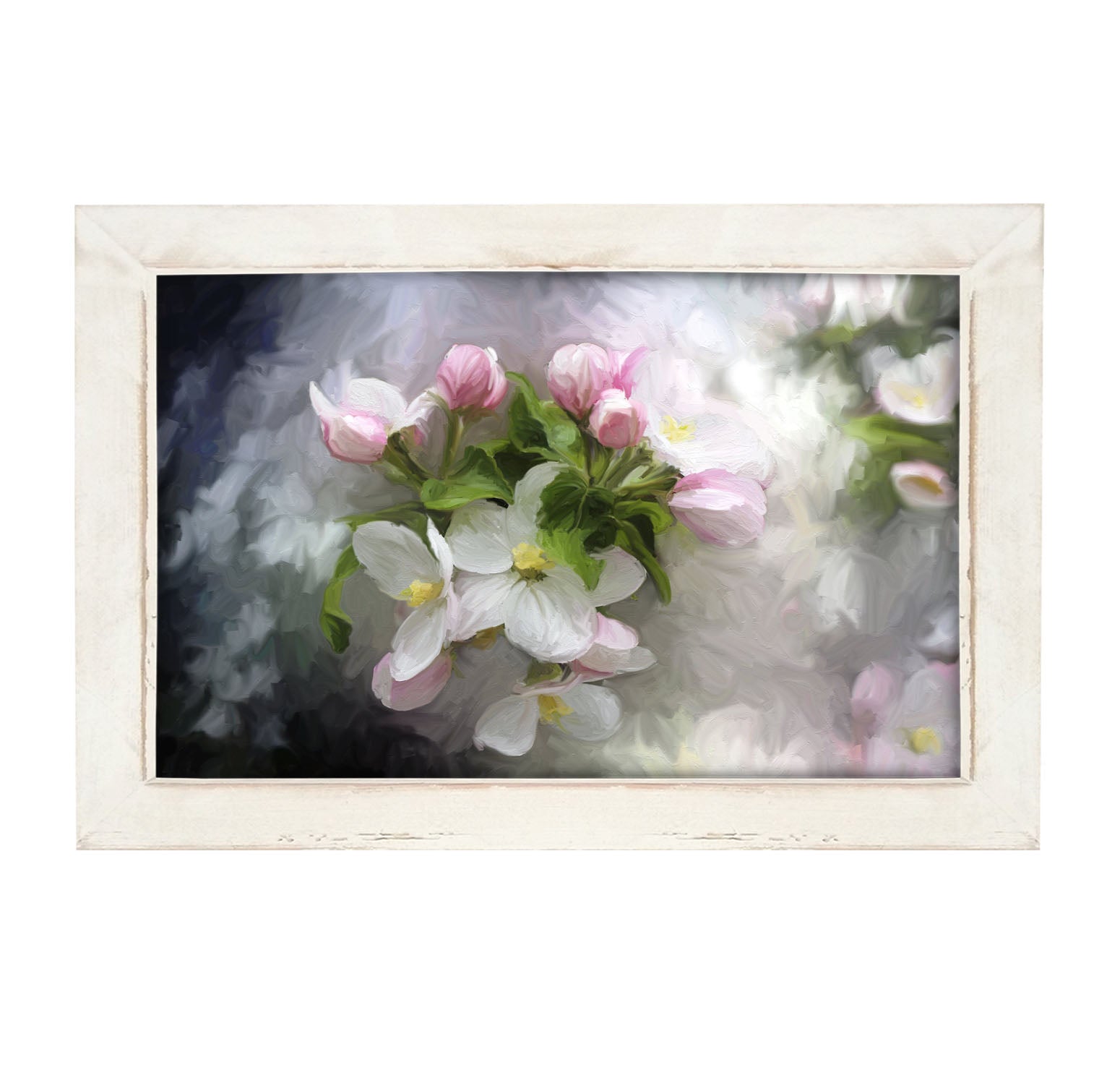 White and Pink Blooms- Framed art