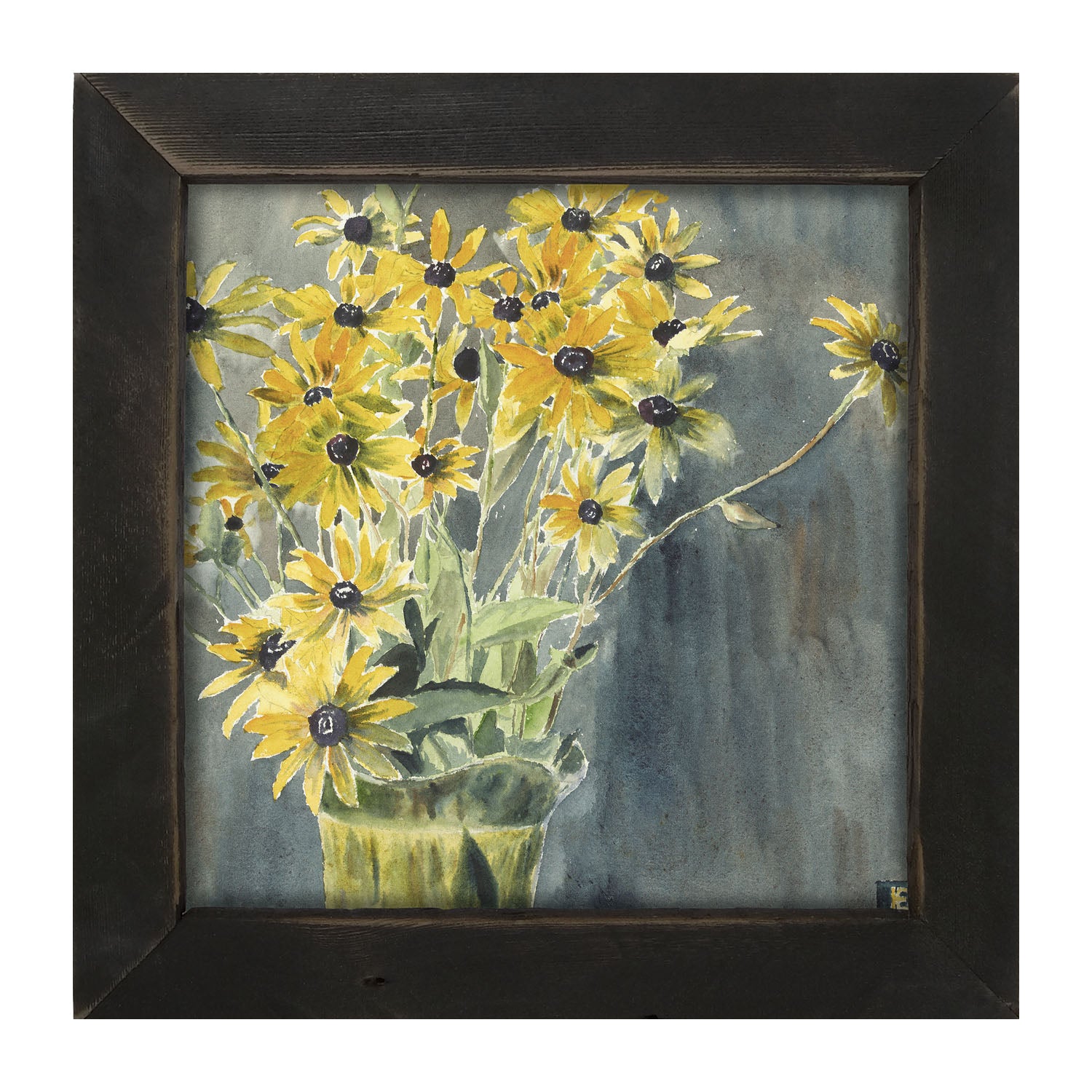 Watercolor Black Eyed Susans - Framed art