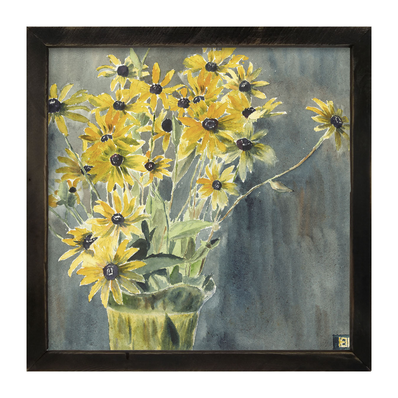 Watercolor Black Eyed Susans - Framed art