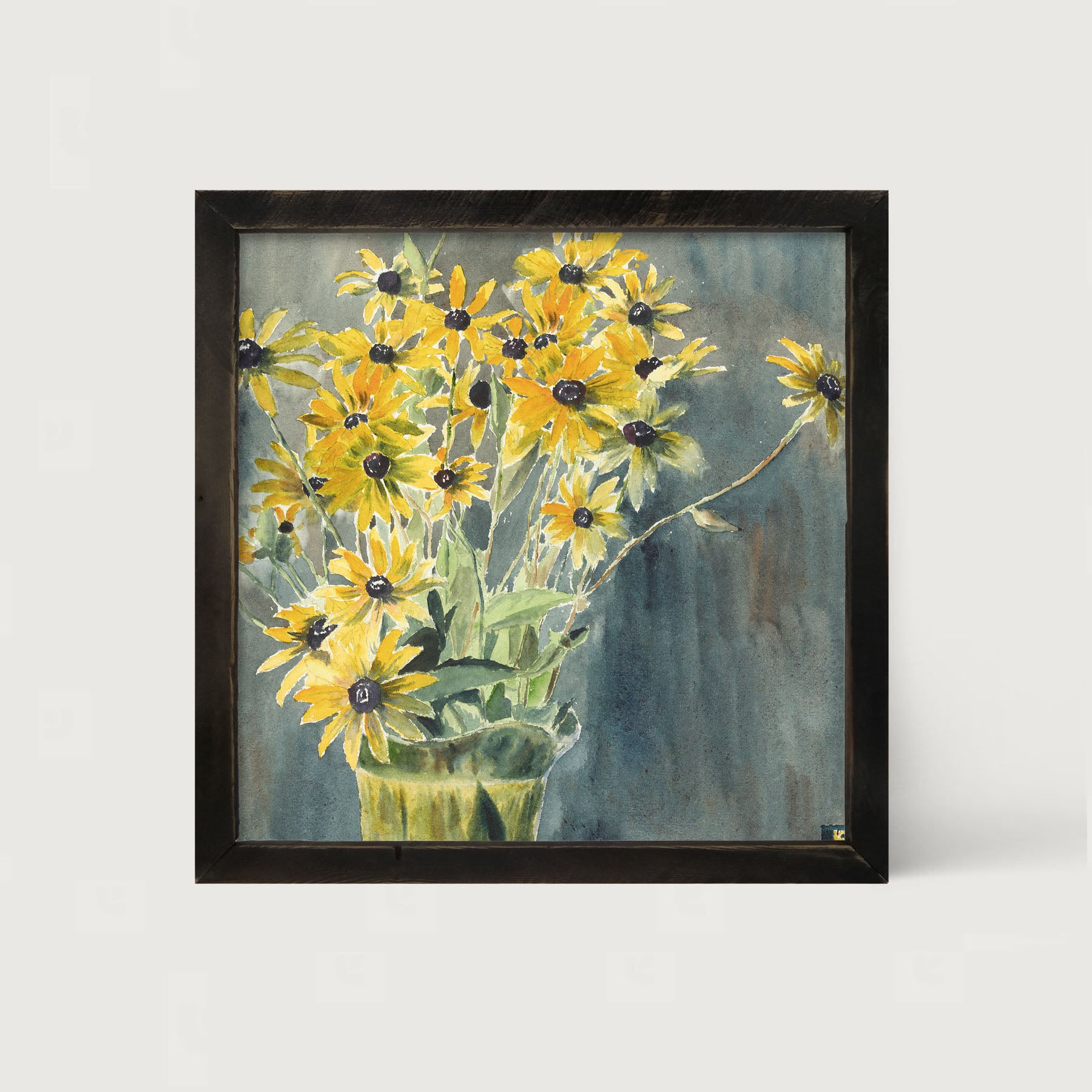 Watercolor Black Eyed Susans - Framed art