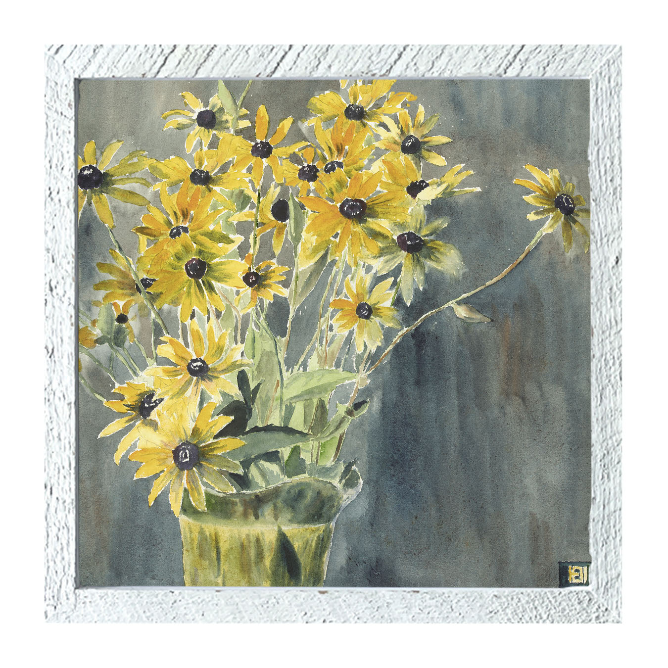 Watercolor Black Eyed Susans - Framed art