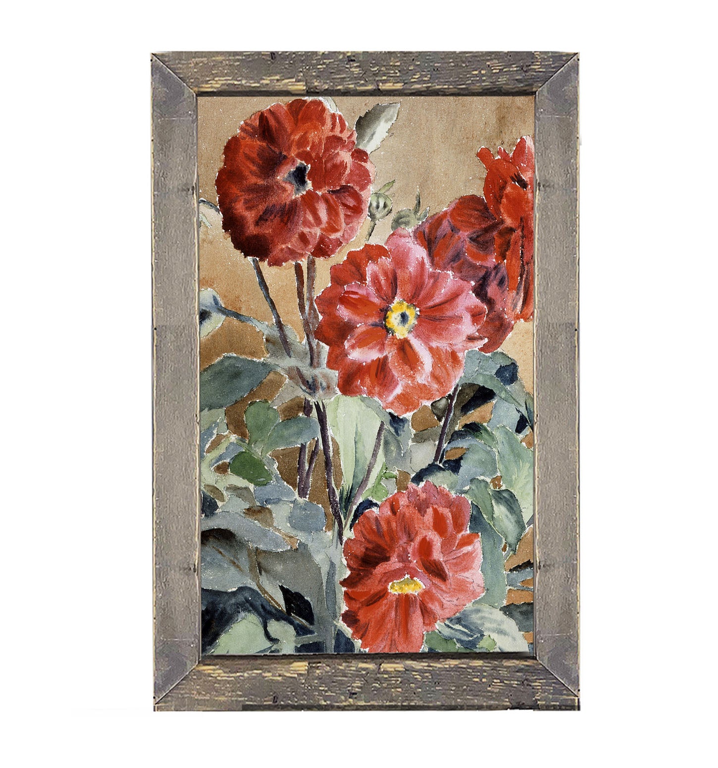 Watercolor Zinnias - Framed art