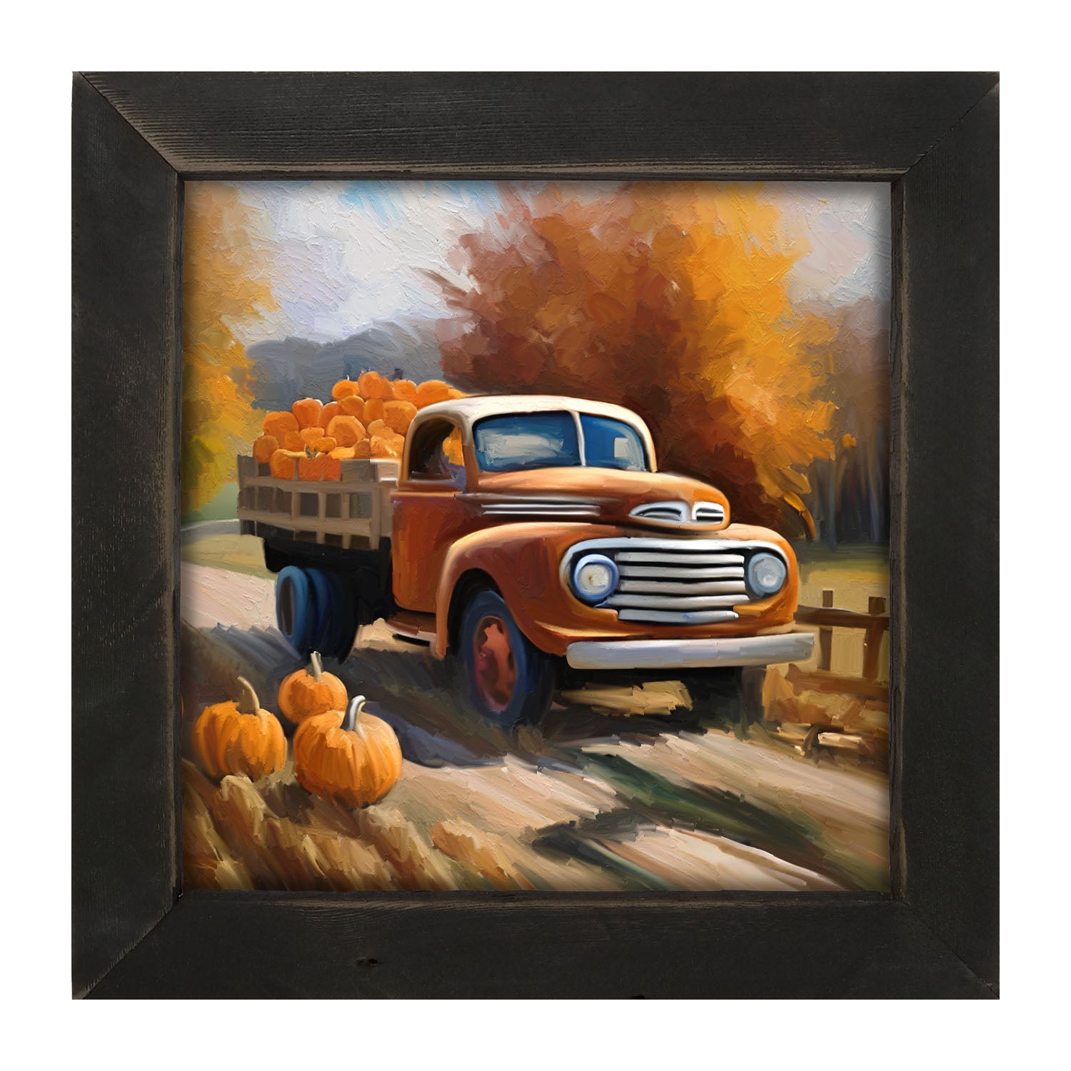 Stakebed of Pumpkins - Framed art