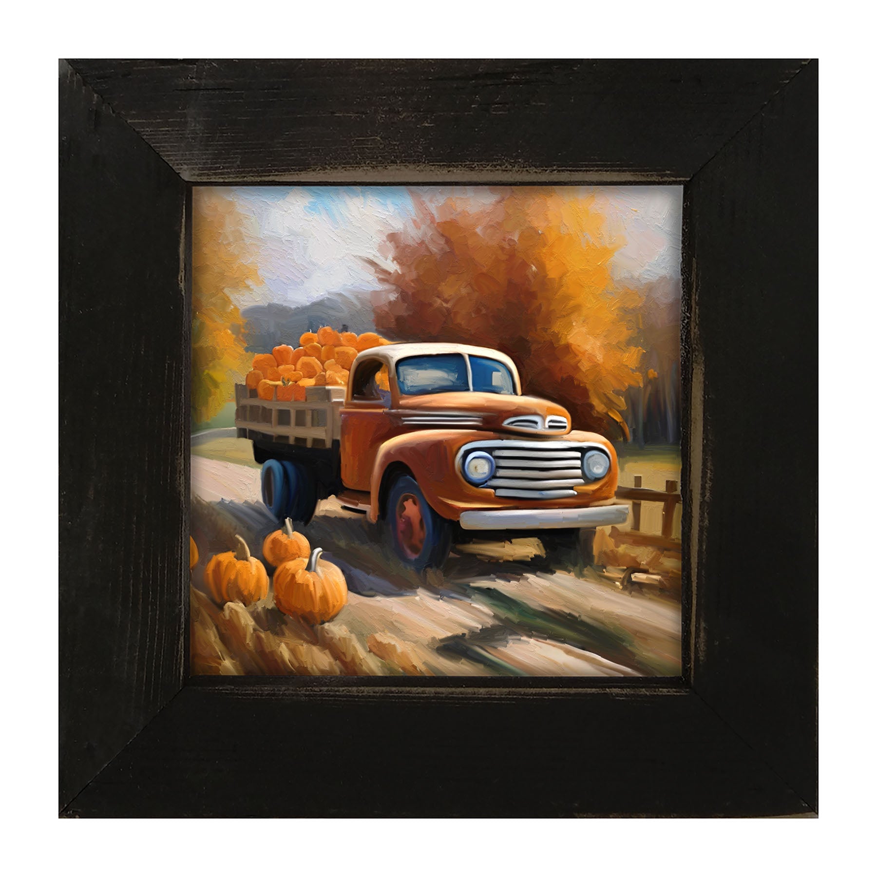 Stakebed of Pumpkins - Framed art