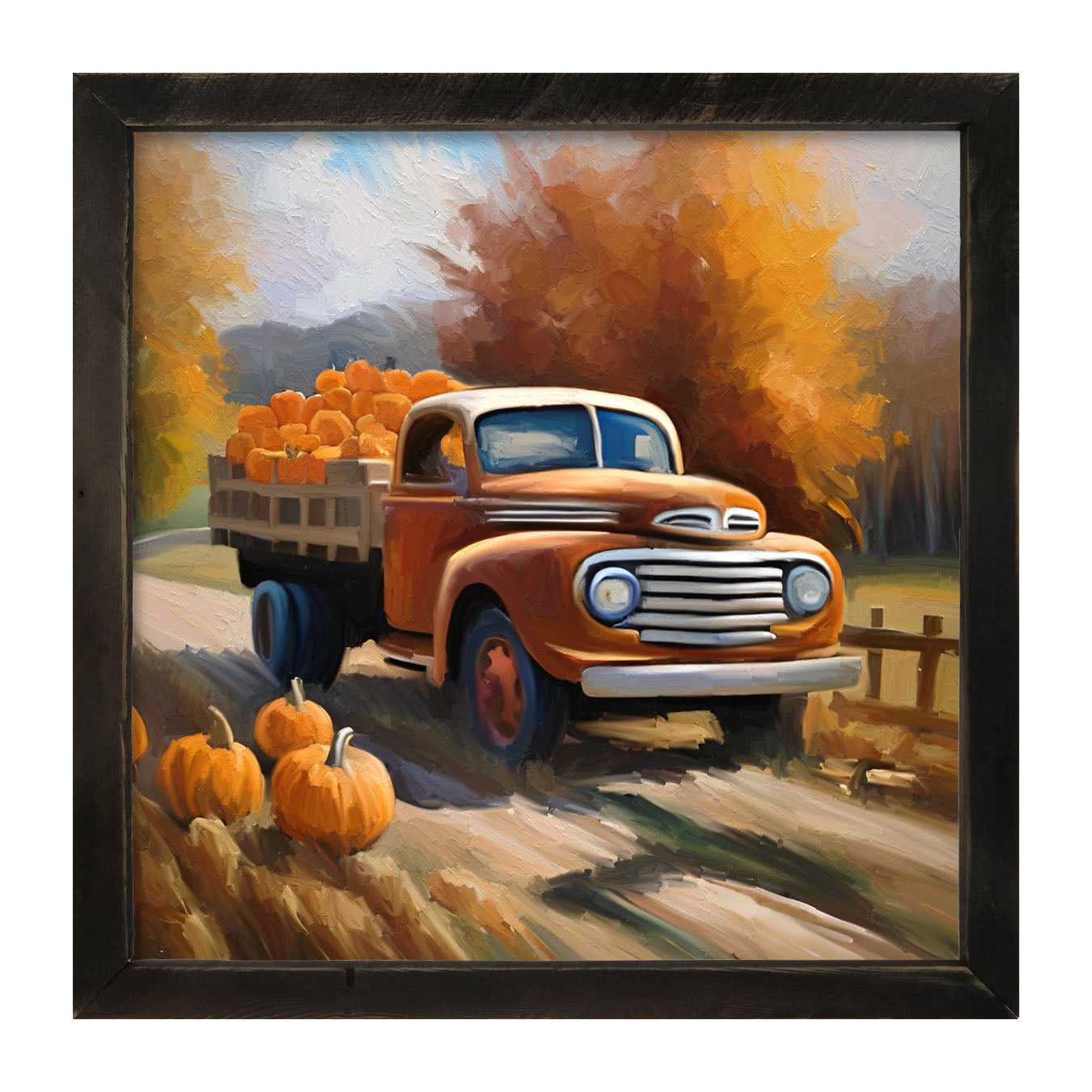 Stakebed of Pumpkins - Framed art