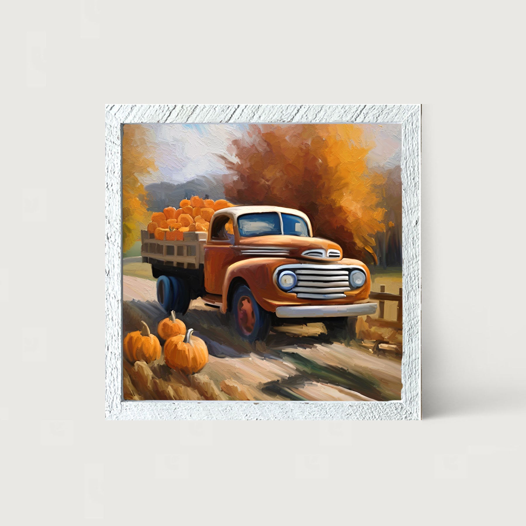 Stakebed of Pumpkins - Framed art