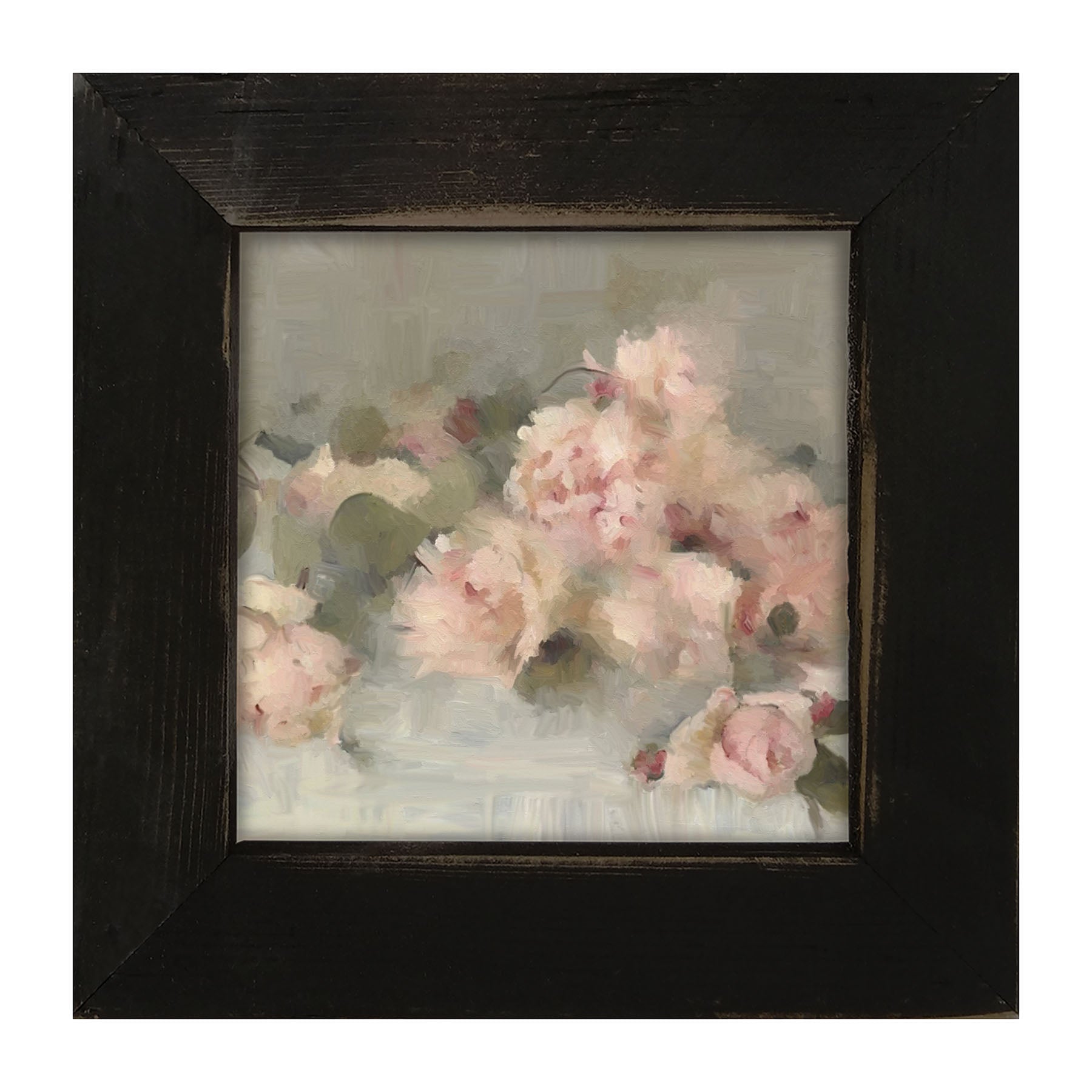 Pale Roses on Linen - Framed art