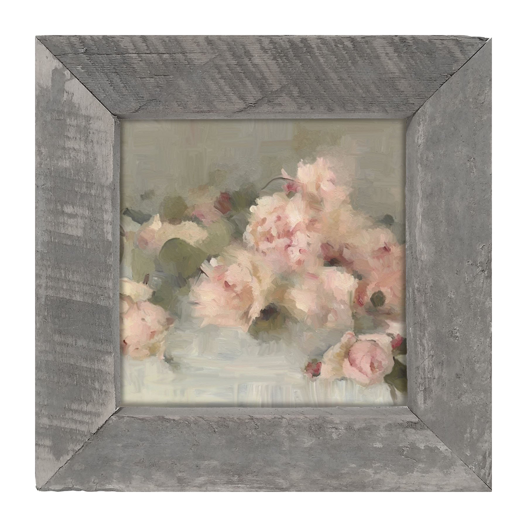 Pale Roses on Linen - Framed art